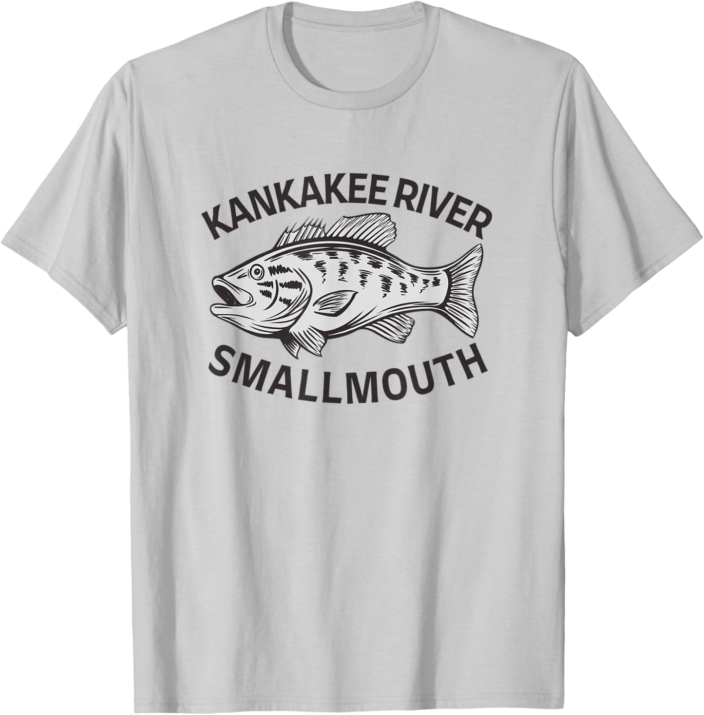 Kankakee River Bass Fishing T-Shirt - T-Shirt | Ash