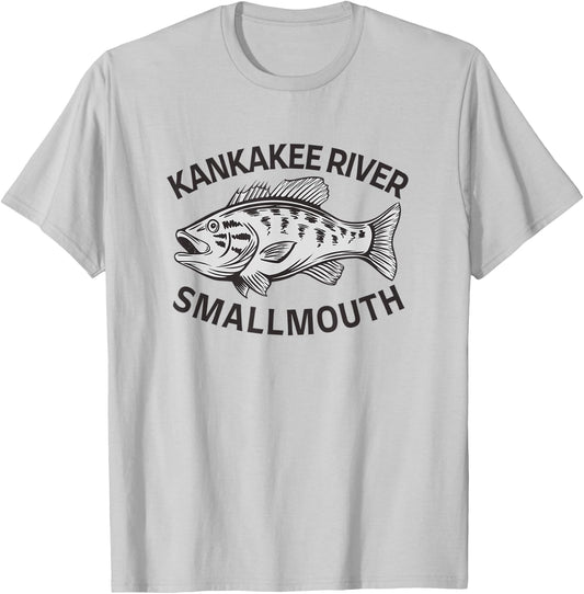 Kankakee River Bass Fishing T-Shirt - T-Shirt | Ash