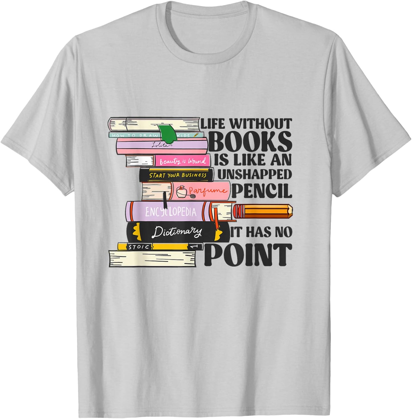 Books Reading Lovers Bookworm Funny Librarian Book Nerd Read T-Shirt - T-Shirt | Ash