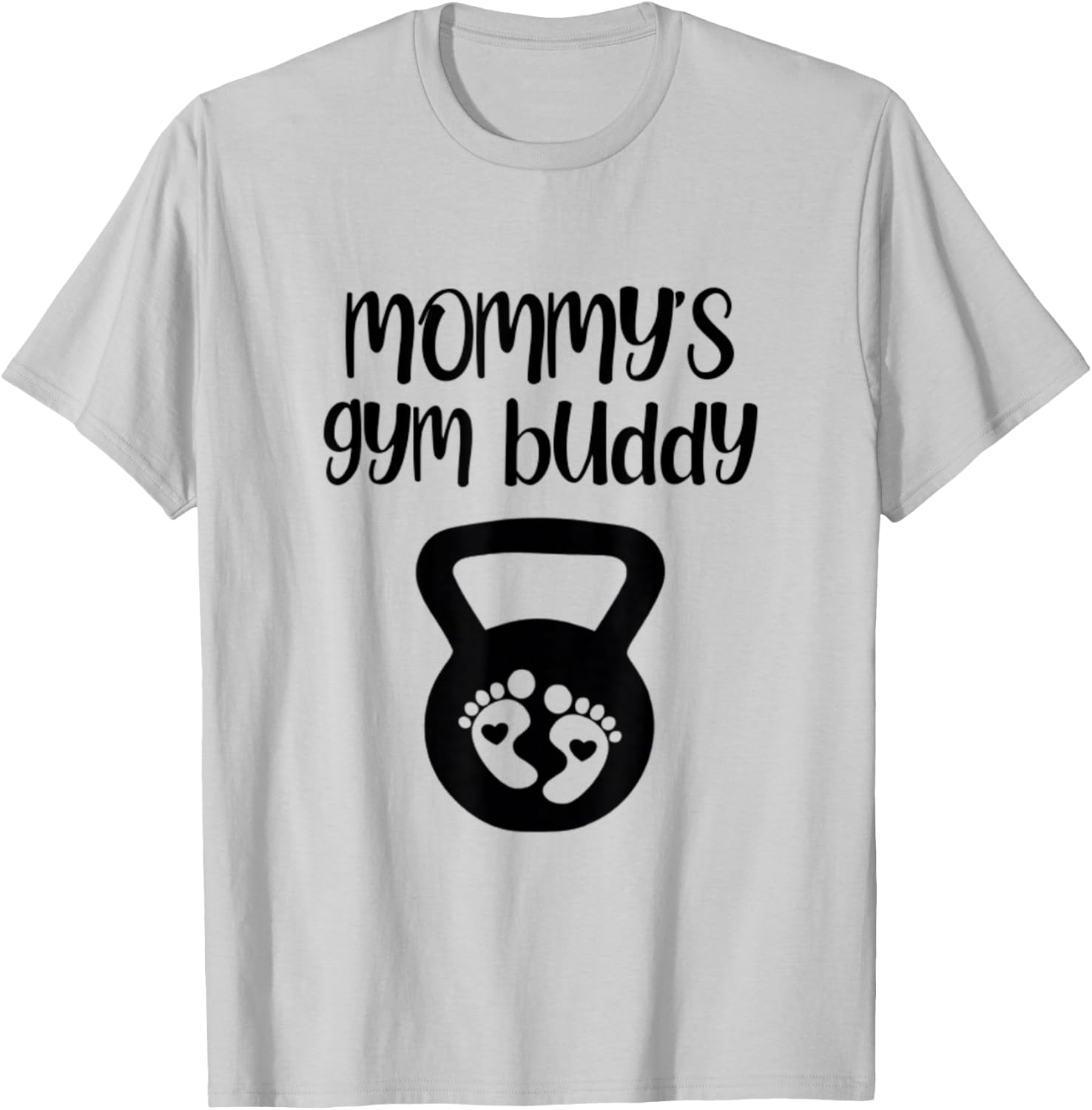 Mommy's Gym Buddy Pregnant Kettlebell Lifting Bodybuilding T-Shirt - T-Shirt | Ash