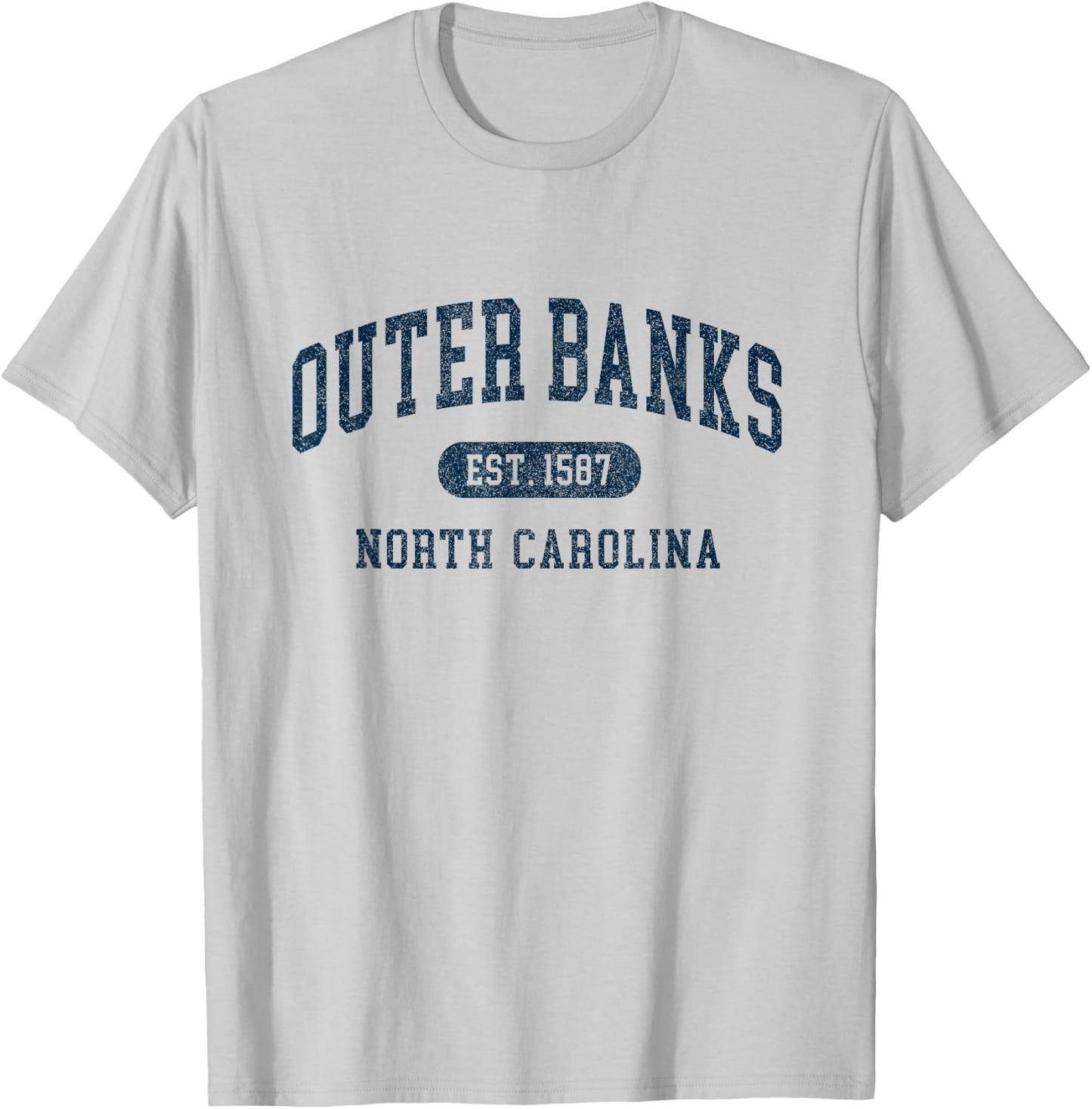 Outer Banks Est 1587 OBX North Carolina NC Vintage Retro T-Shirt - T-Shirt | Ash