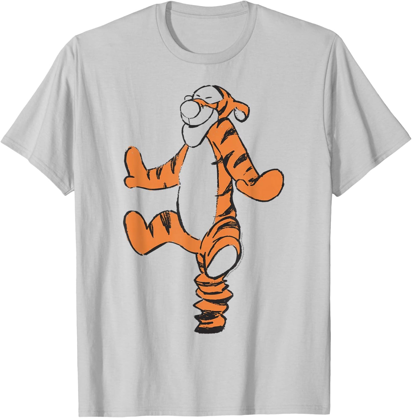 Disney Winnie The Pooh Tigger Simple Sketch T-Shirt - T-Shirt | Ash