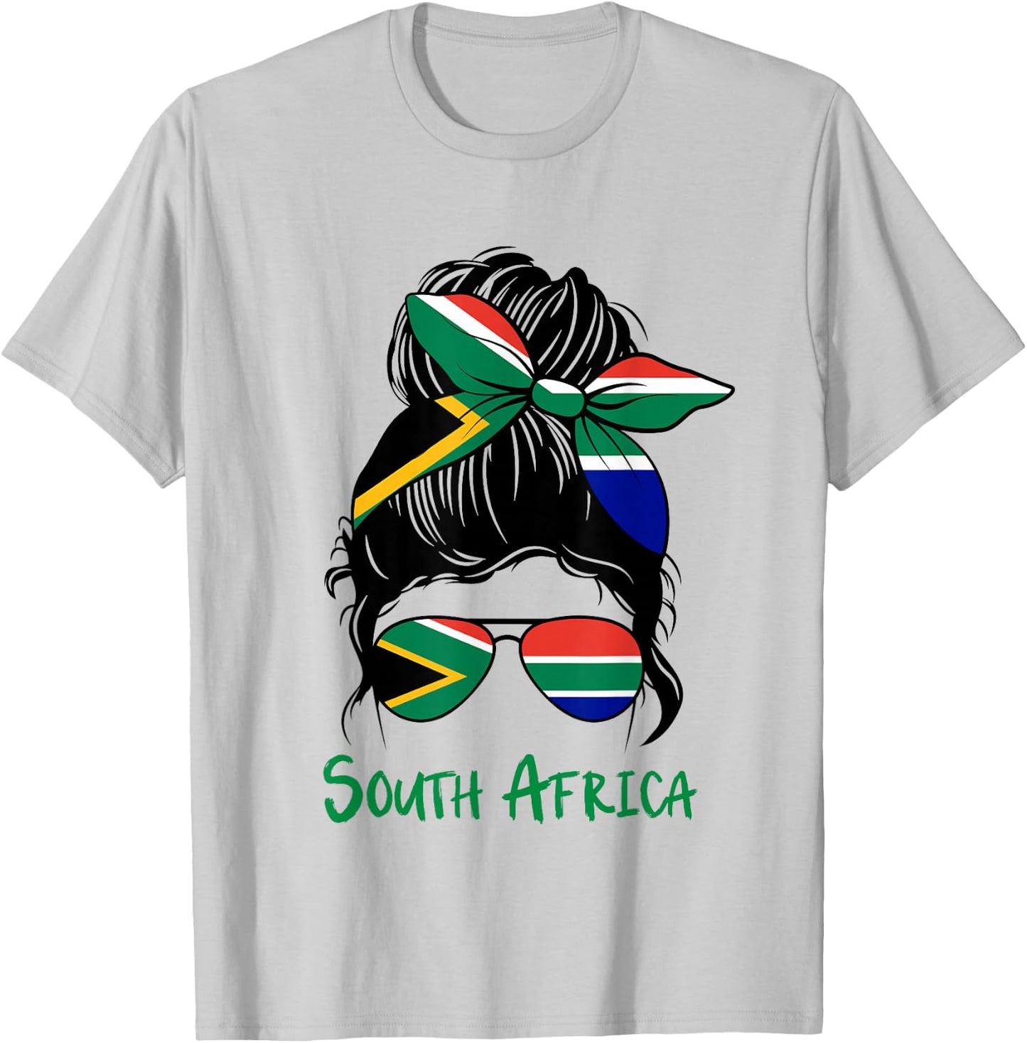 South Africa Girl South African Girl South Africa Woman Flag T-Shirt - T-Shirt | Ash