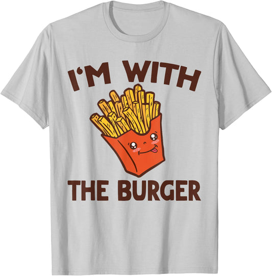 Burger & Fries Matching His & Hers Couples T-Shirt - T-Shirt | Ash