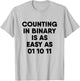 Computer Science Counting in Binary T-Shirt - T-Shirt | Ash