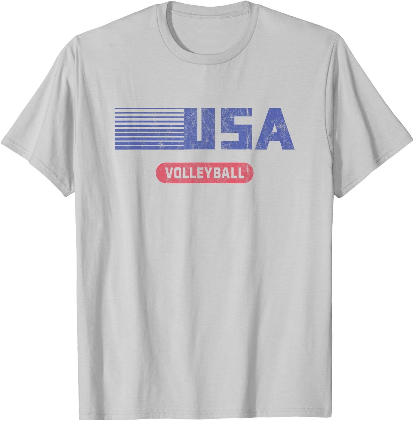 Retro USA 2020 Team American Volleyball Vintage T-Shirt - T-Shirt | Ash