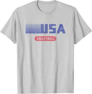 Retro USA 2020 Team American Volleyball Vintage T-Shirt - T-Shirt | Ash