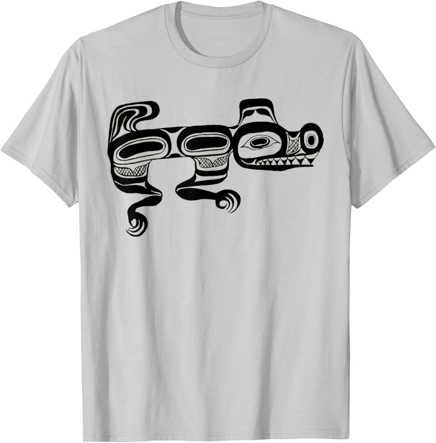 Sea Wolf Wasco Haida Pacific Northwest Coast Indian Tribal T-Shirt - T-Shirt | Ash