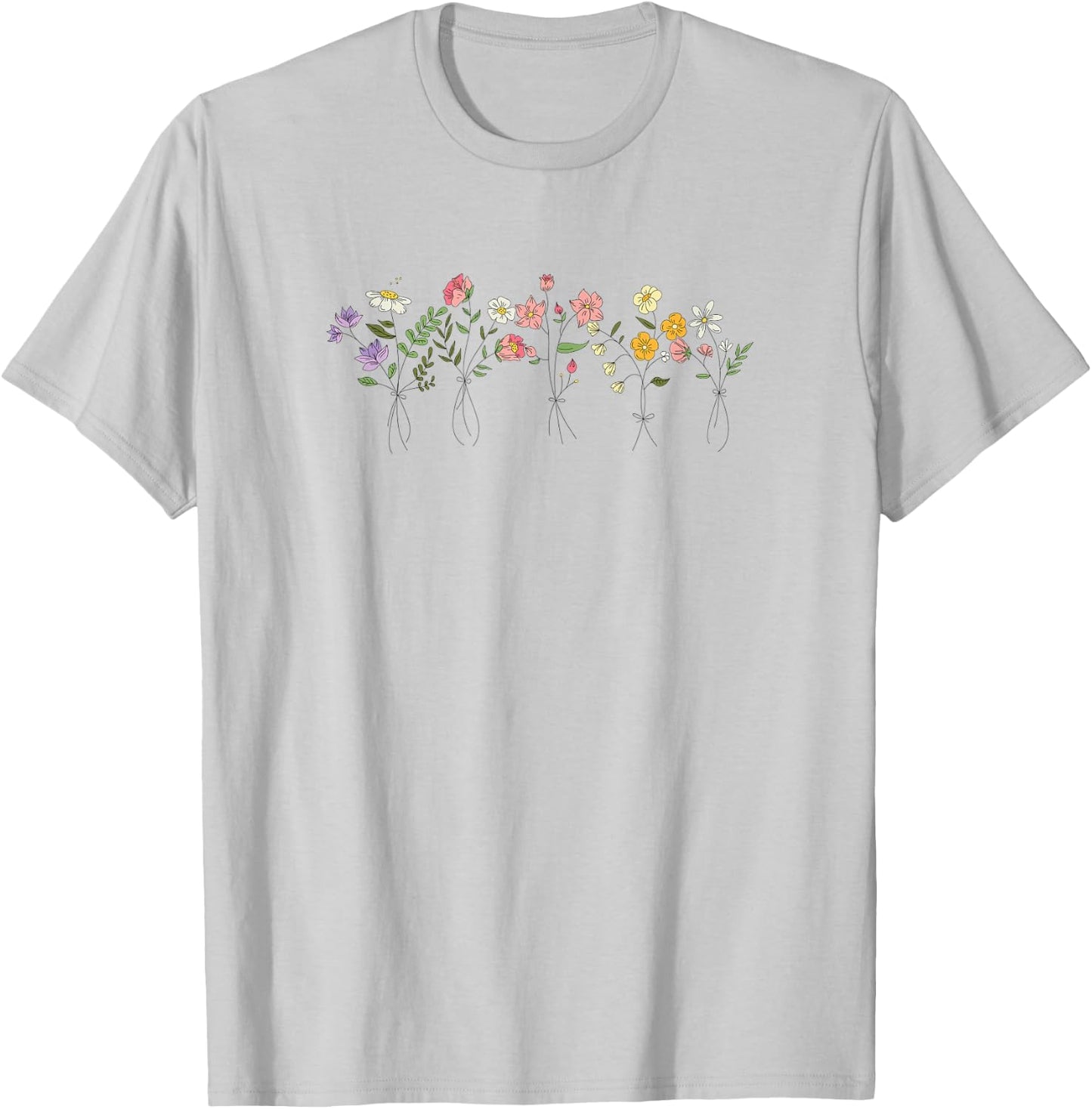 Vintage Inspired Botanical Flower Gardener Naturalist Flower T-Shirt - T-Shirt | Ash