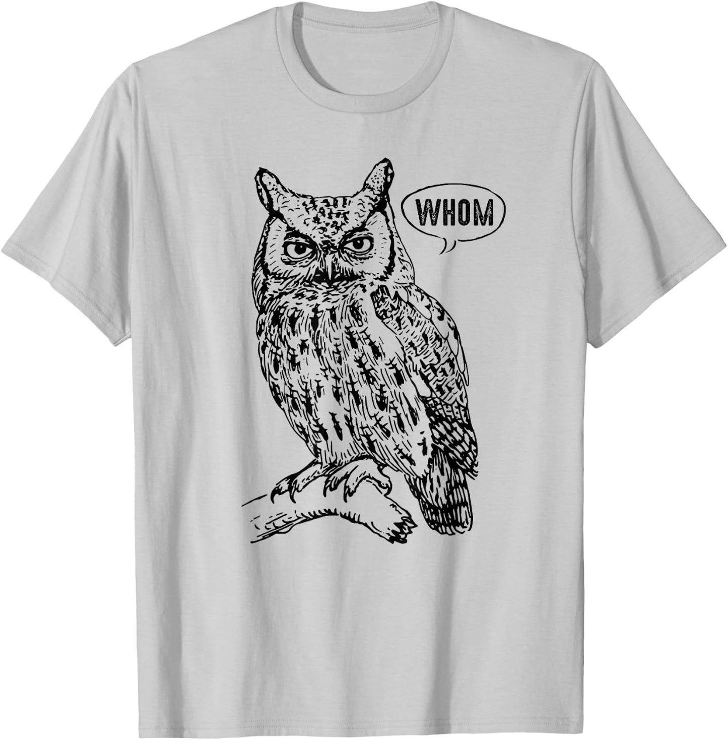 Funny English Teacher Grammar Gift Who Whom Owl Cute Bird Women Kids T-Shirt - T-Shirt | Ash