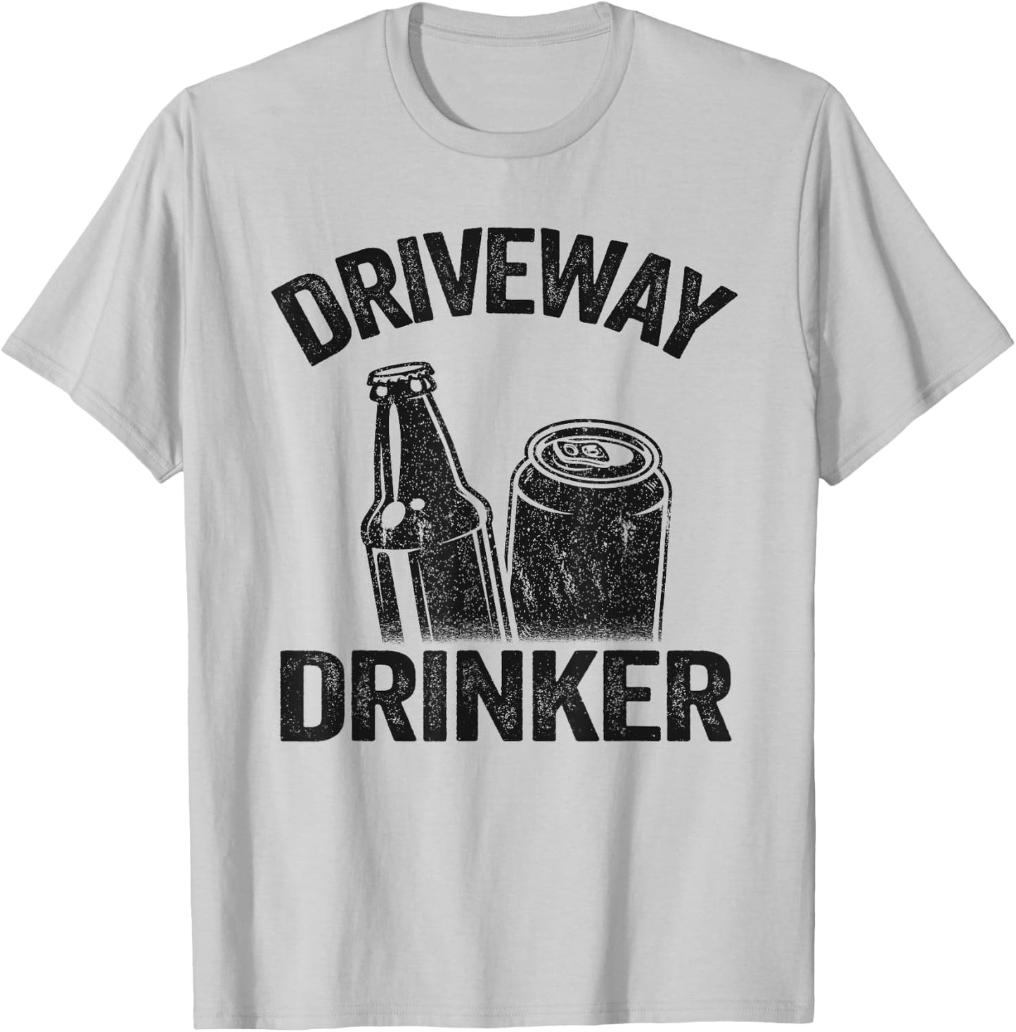 Beer Drinking Party Retro Funny Beer Lover Driveway Drinker T-Shirt - T-Shirt | Ash