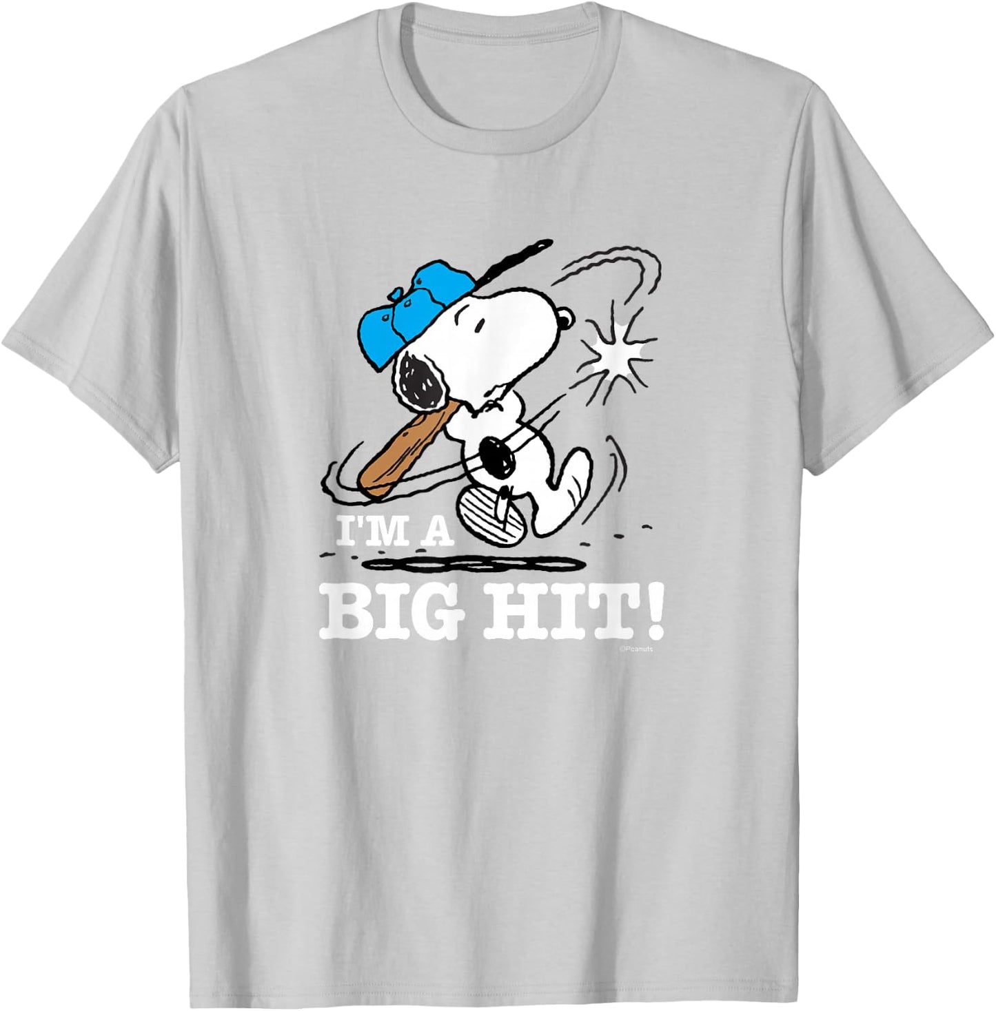 Peanuts - Snoopy Baseball Im A Big Hit T-Shirt - T-Shirt | Ash