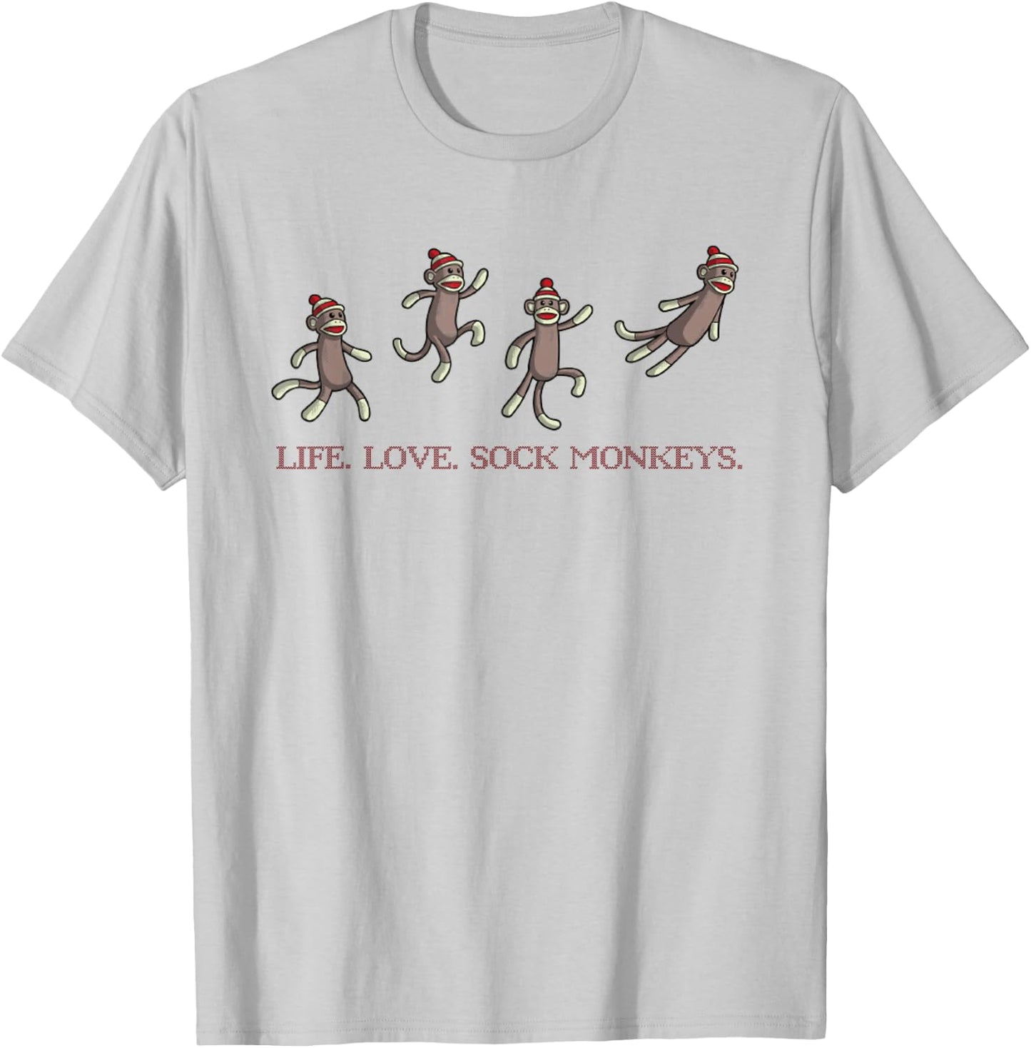 Life. Love. Sock Monkeys. T-Shirt - T-Shirt | Ash