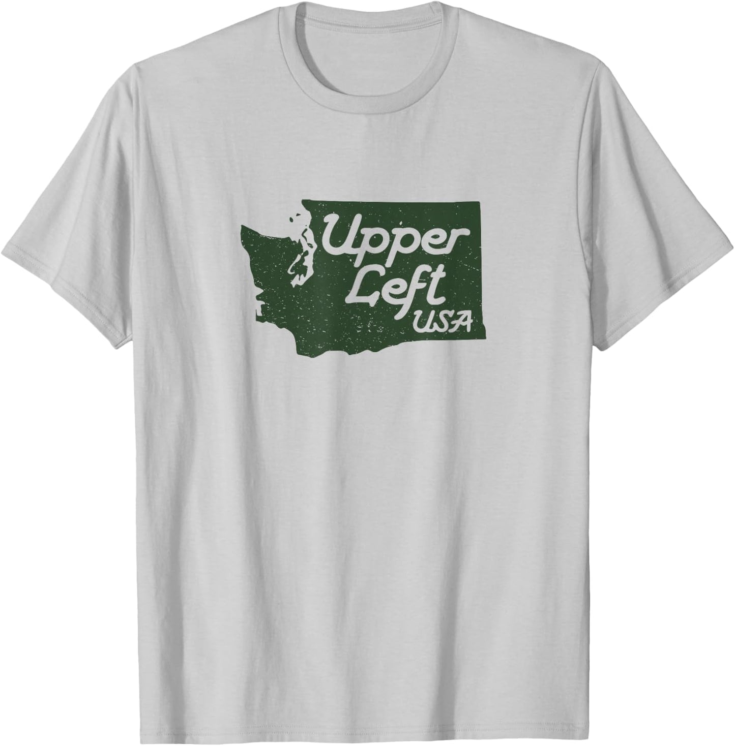 Upper Left USA T Shirt PNW Pacific Northwest T-Shirt - T-Shirt | Ash