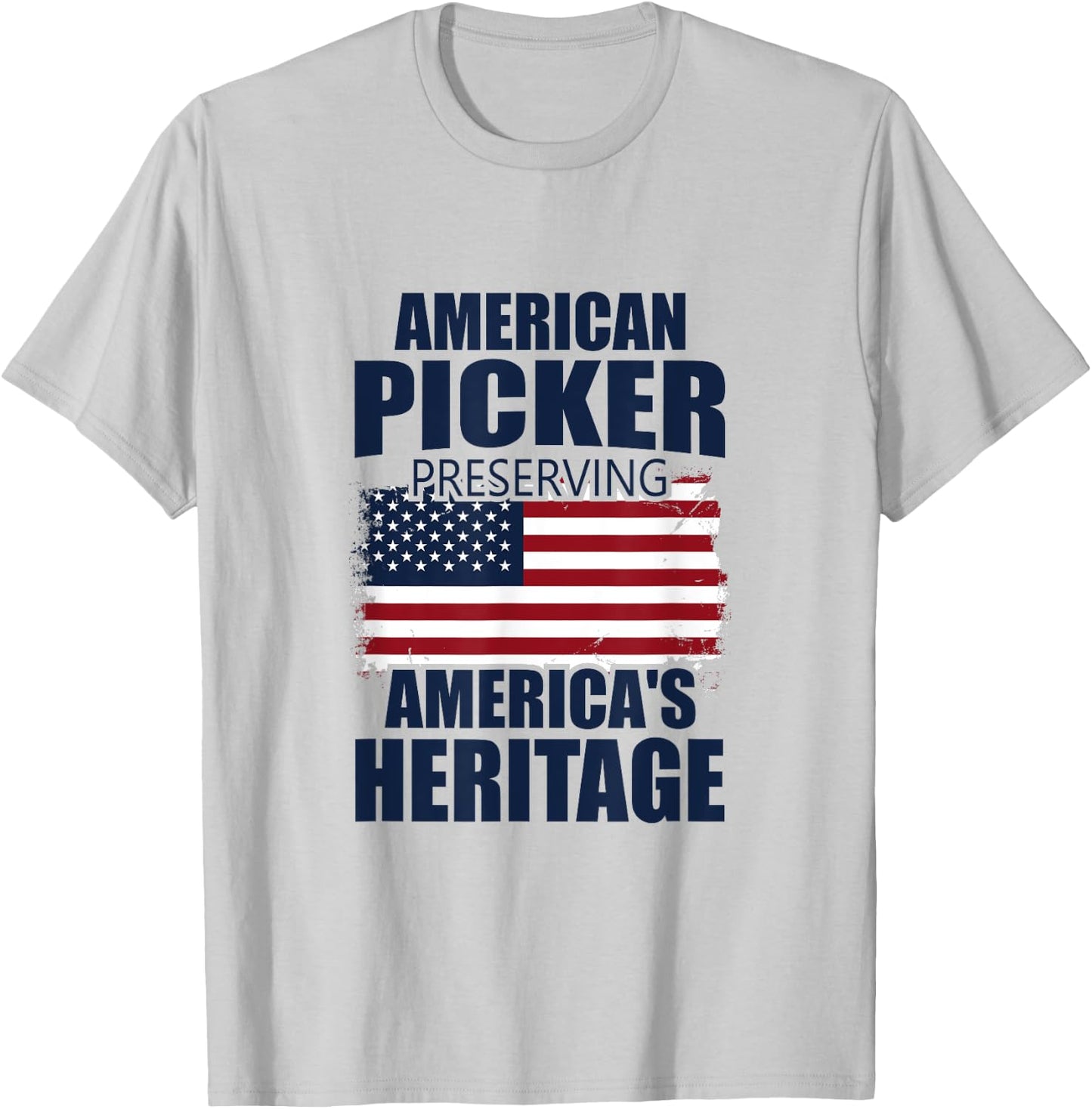 Patriotic American Heritage Pickers T-Shirt - T-Shirt | Ash