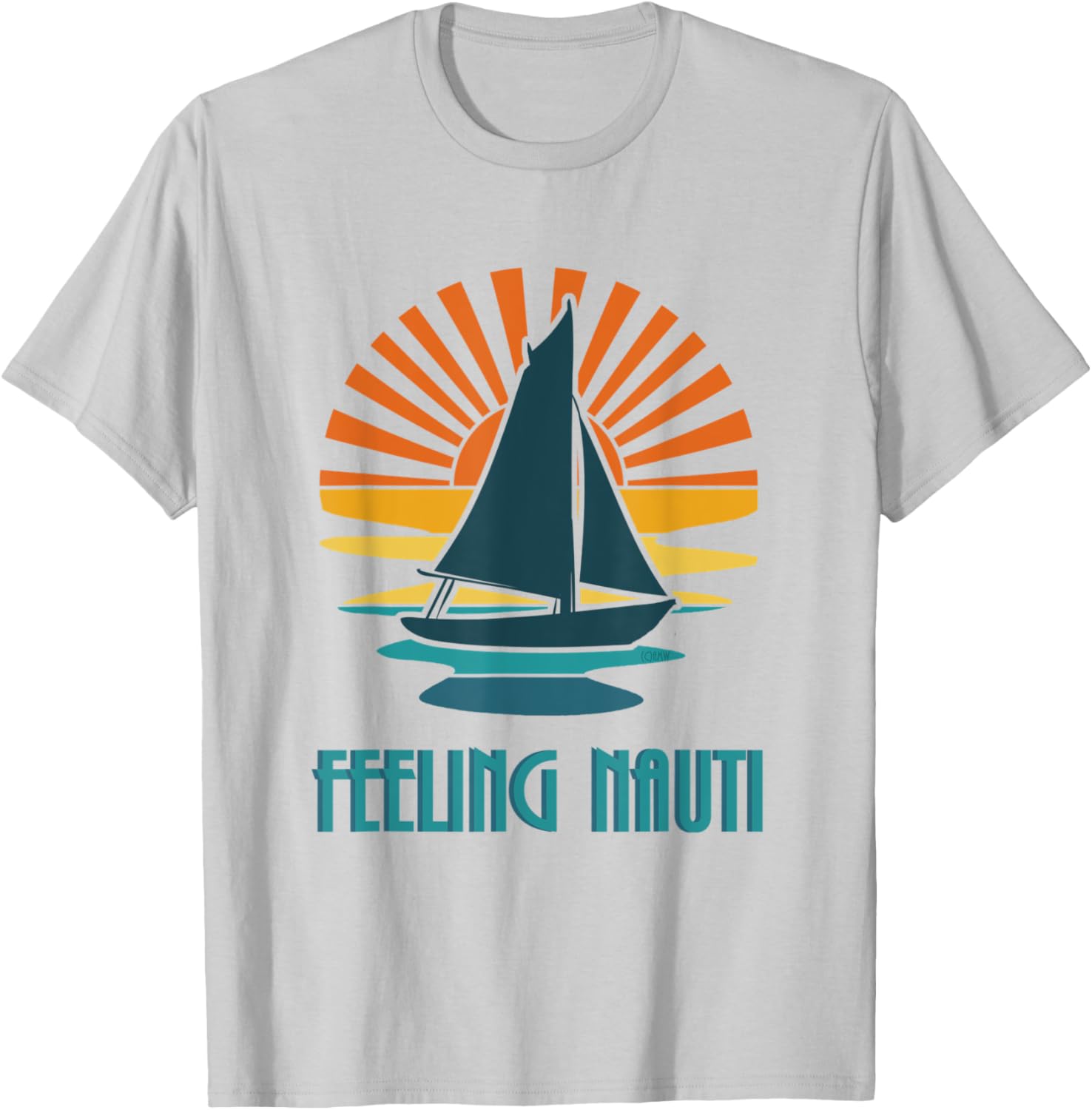 Feeling Nauti - nautical boating sailboat summertime Men Women T-Shirt - T-Shirt | Ash
