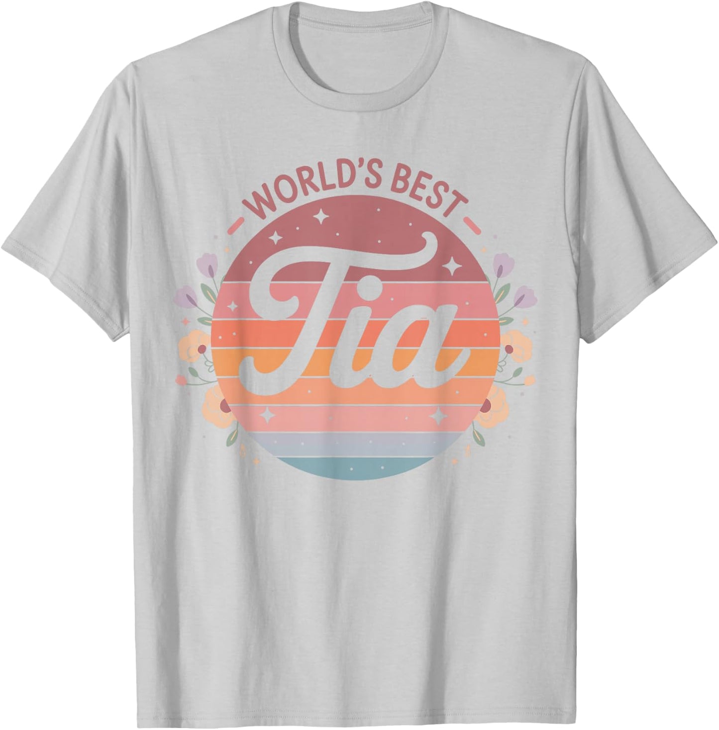 World's Best Tia Spanish Aunt Floral Flowers T-Shirt - T-Shirt | Ash