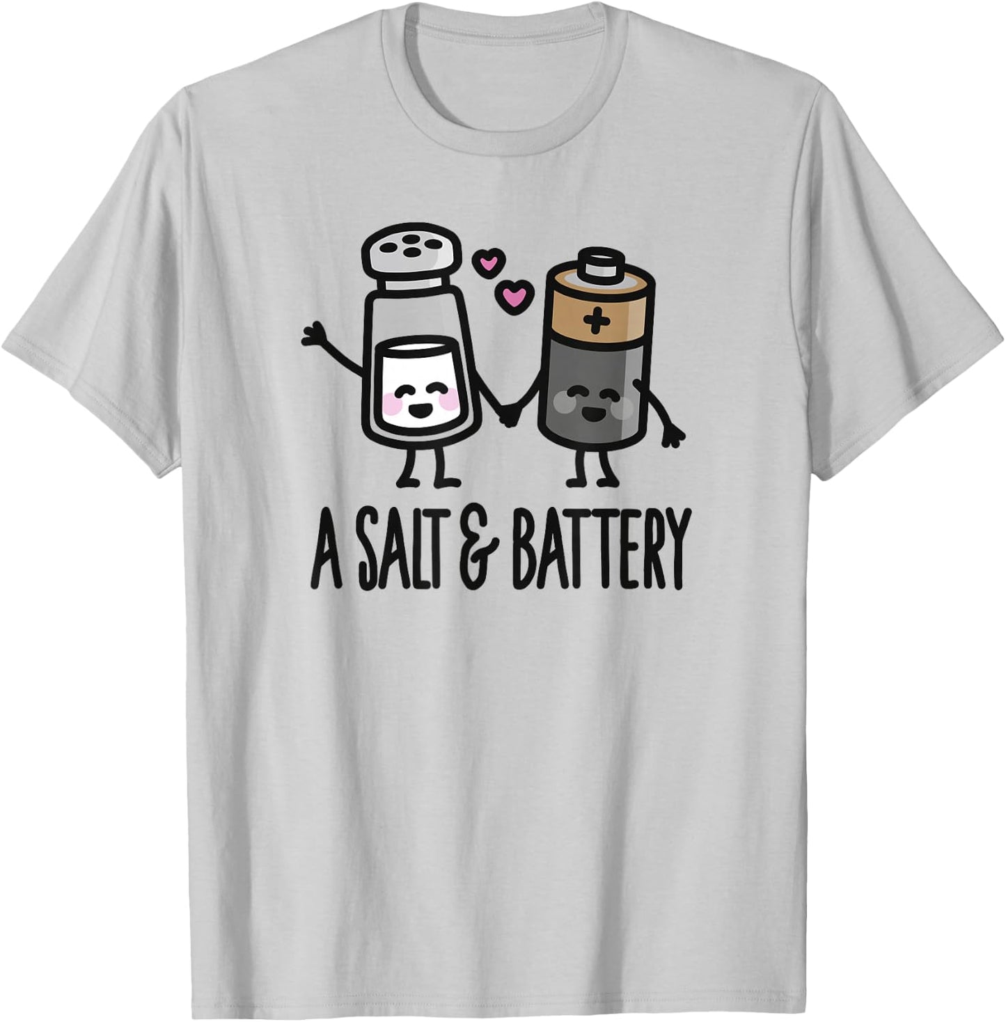 Funny A salt and battery / Assault and battery pun T-Shirt - T-Shirt | Ash