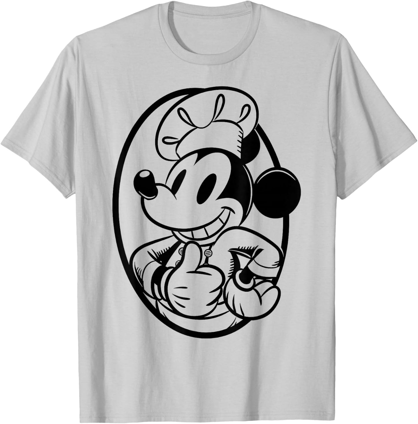 Disney Mickey Mouse Chef Mickey Outline T-Shirt - T-Shirt | Ash