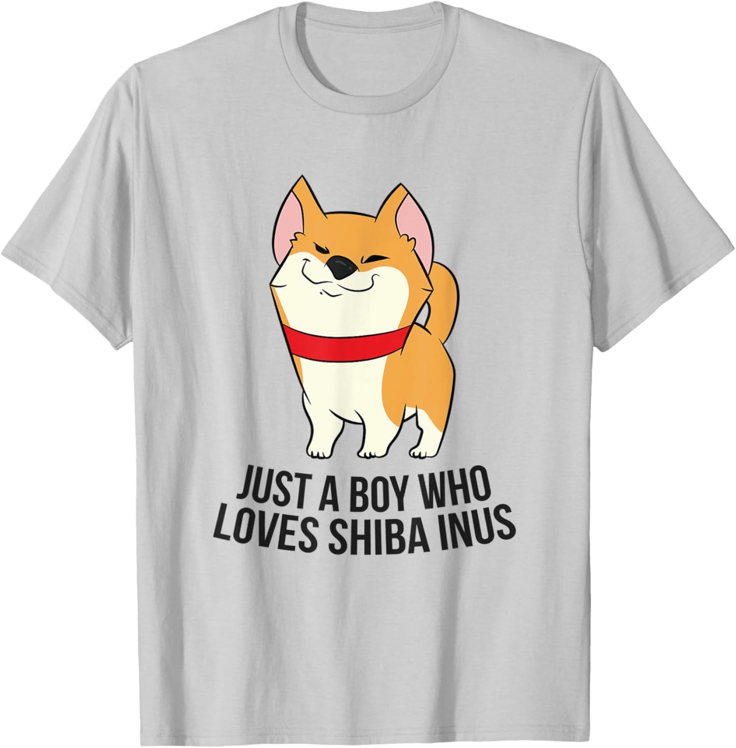 Shiba Inu Dog Boy Just a Boy Who Loves Shiba Inus T-Shirt - T-Shirt | Ash