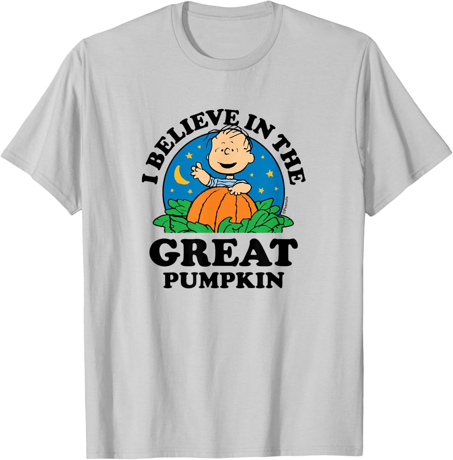 Peanuts - Halloween - I Believe in The Great Pumpkin T-Shirt - T-Shirt | Ash