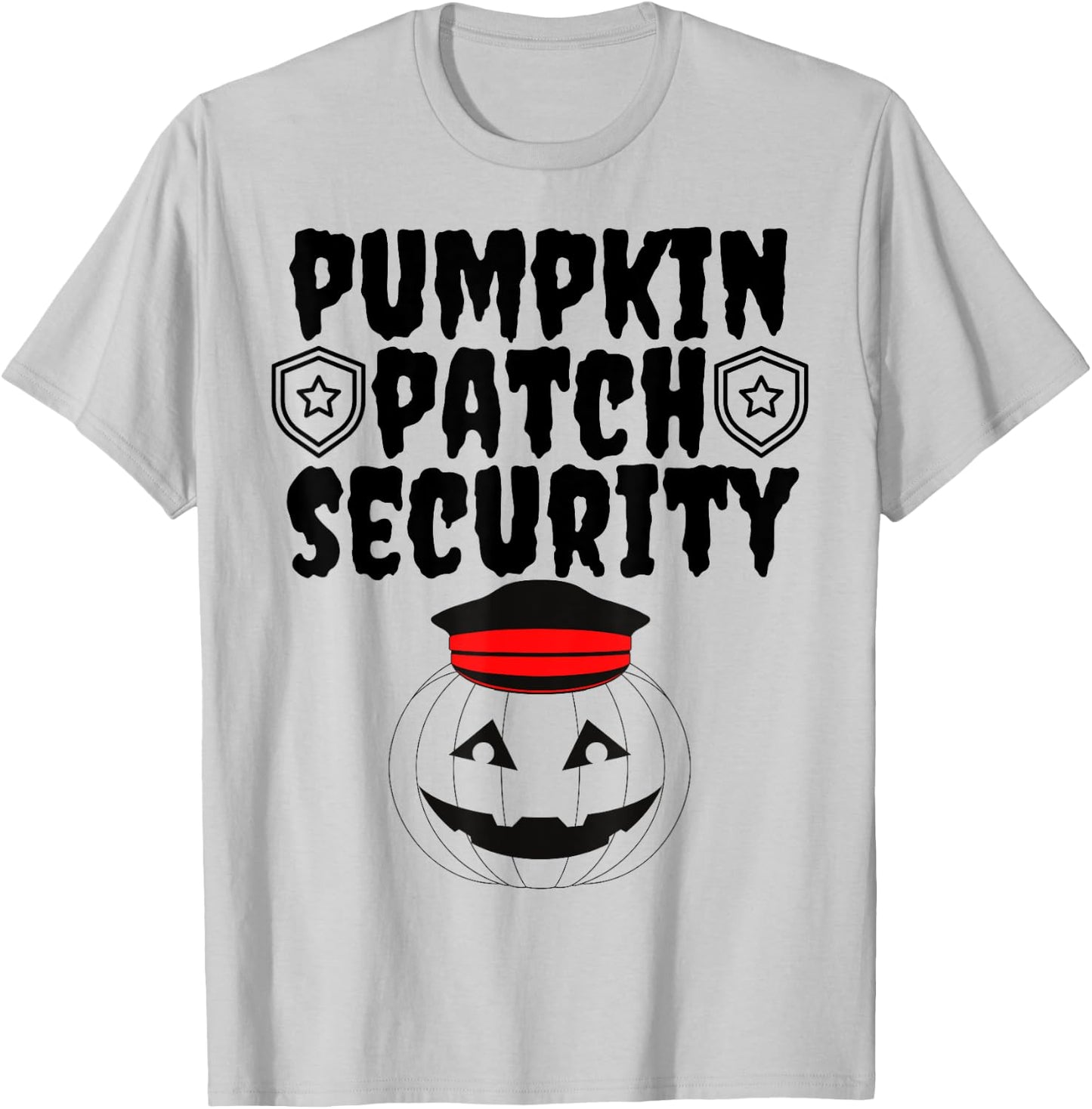 Pumpkin Patch Security Funny Family Hunting Pumpkins Mom Dad T-Shirt - T-Shirt | Ash