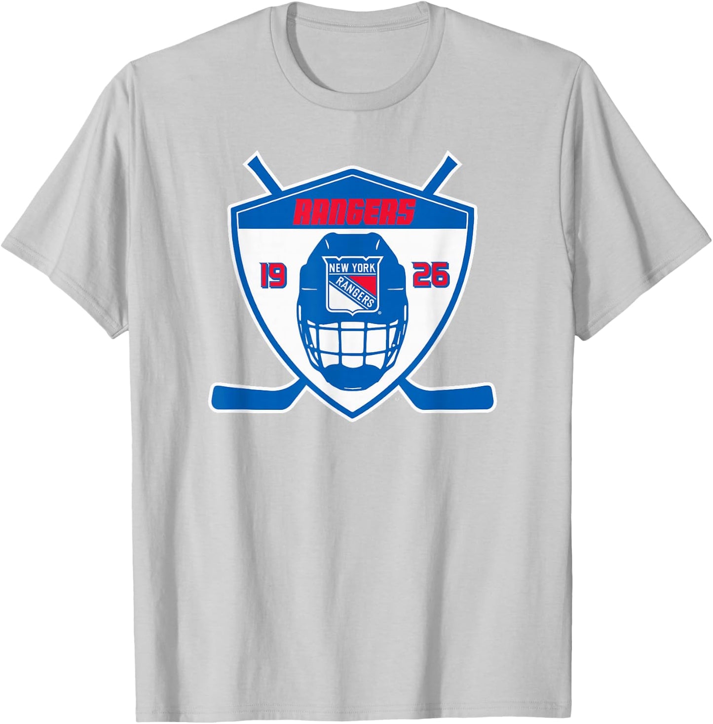 New York Rangers Shield Officially Licensed T-Shirt - T-Shirt | Ash