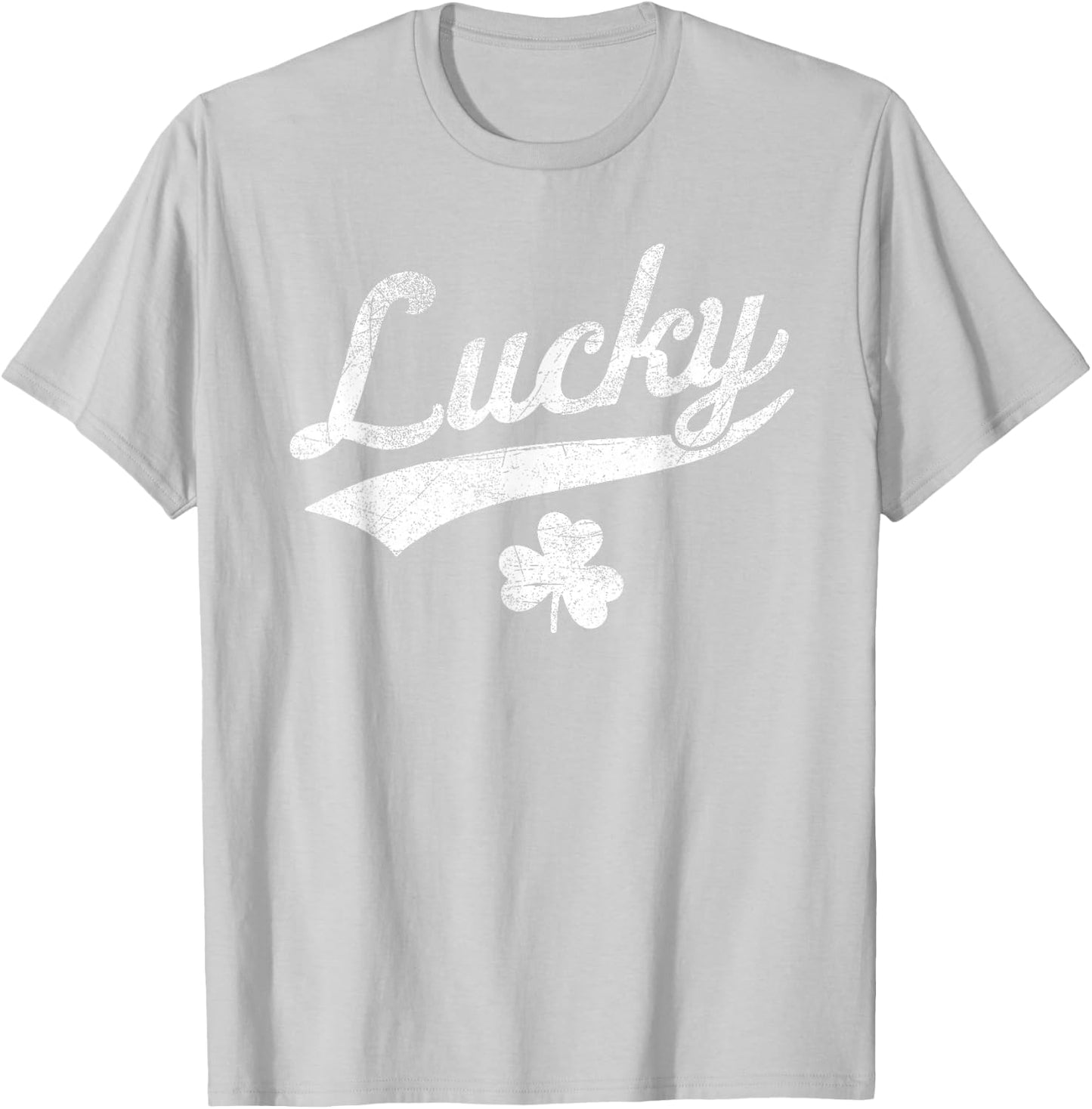 Cute Green Shamrock Lucky St Patricks Day T-Shirt - T-Shirt | Ash