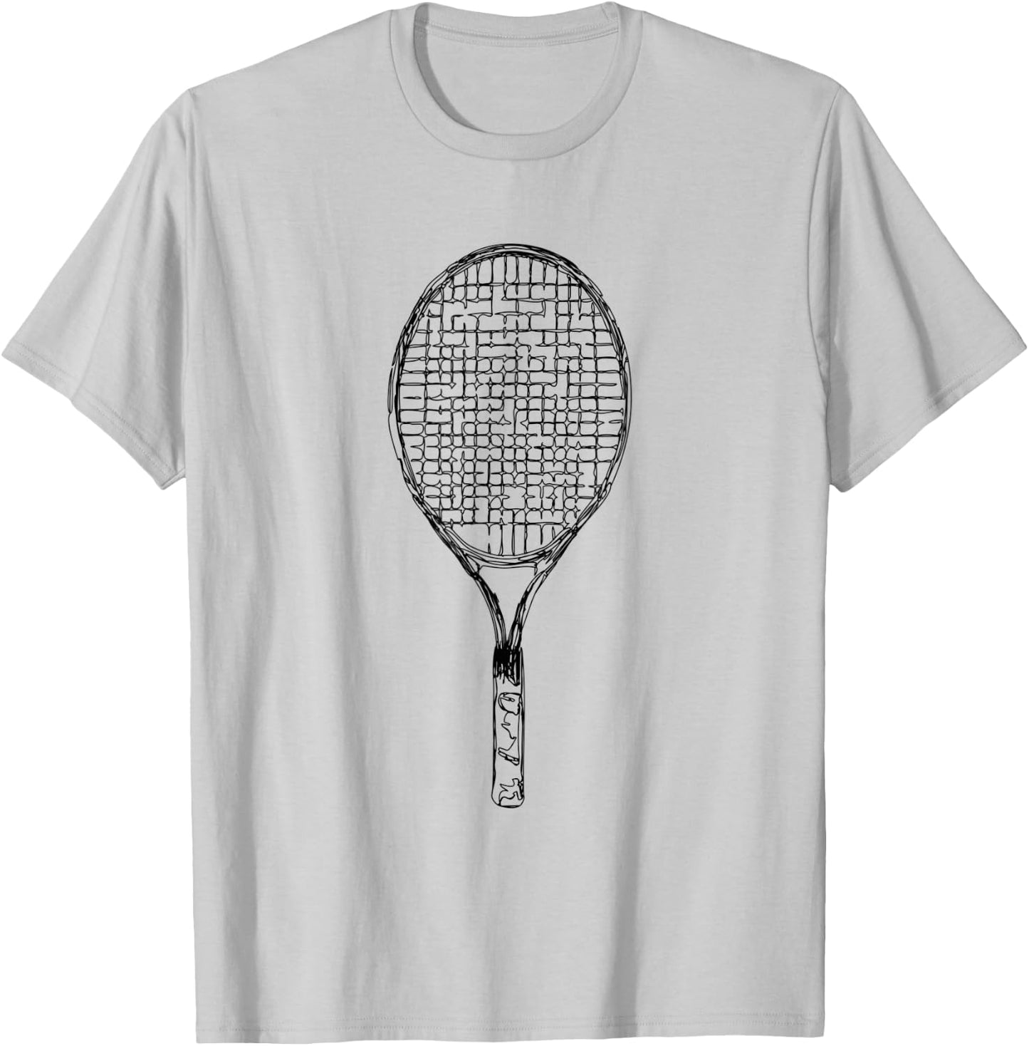 Tennis Racket Graphic for Tennis Lover T-Shirt - T-Shirt | Ash