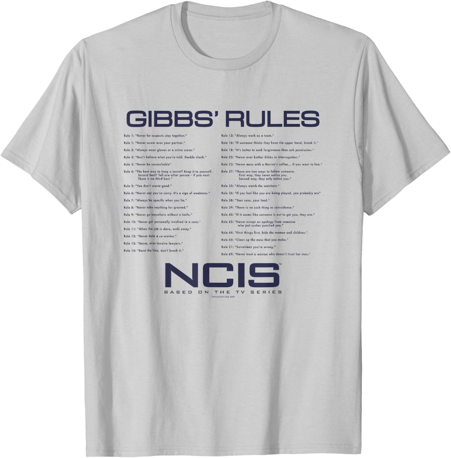 NCIS Gibbs Rules T-Shirt - T-Shirt | Ash