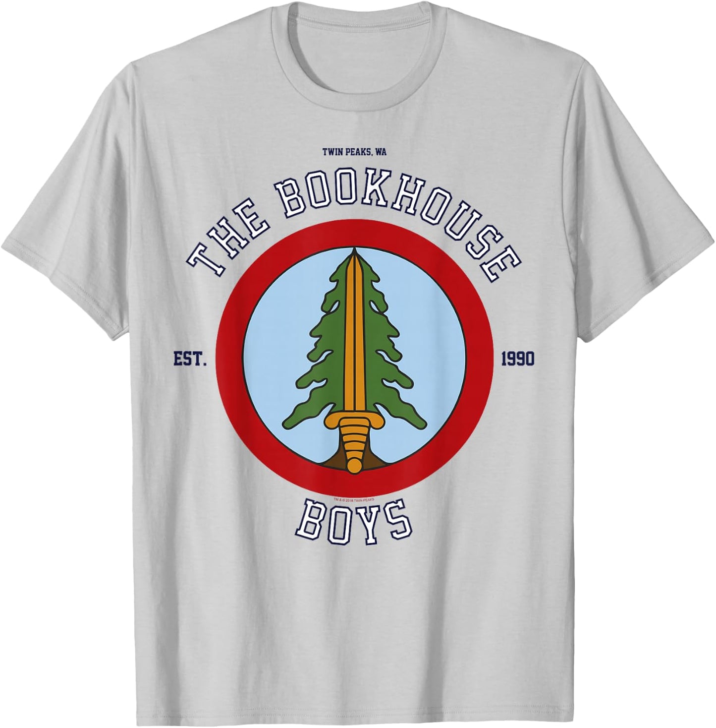 Twin Peaks The Bookhouse Boys Est. 1990 Logo Graphic T-Shirt - T-Shirt | Ash