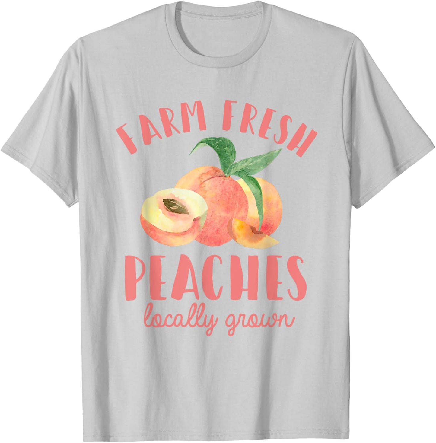 Peach Picking Farm Fresh Peaches Farmer For Kids Girls Women T-Shirt - T-Shirt | Ash