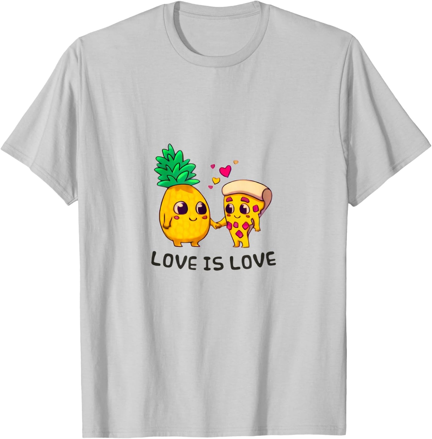 Love is Love Cute Pride Pineapple Pizza T-Shirt - T-Shirt | Ash