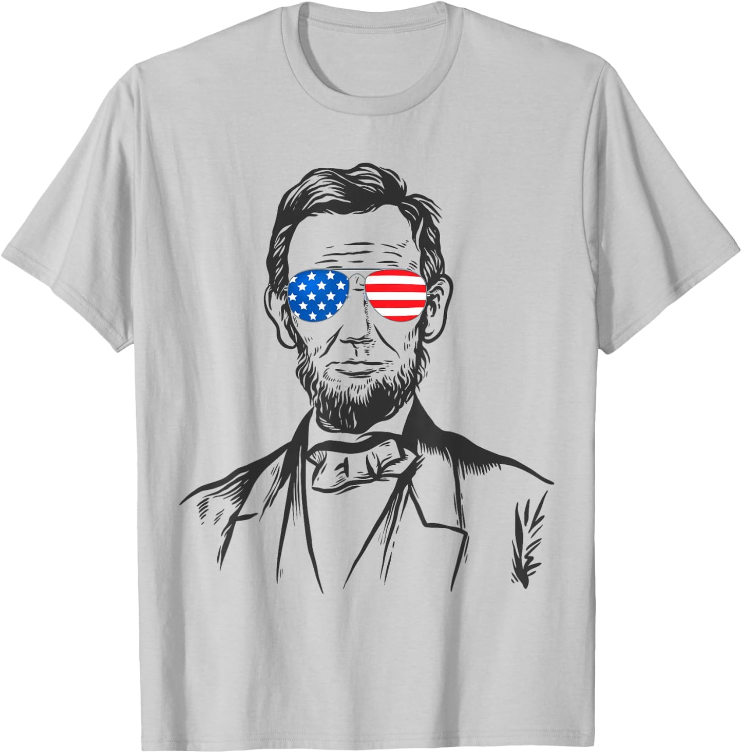 President Abraham Lincoln Portrait USA America Sunglasses T-Shirt - T-Shirt | Ash