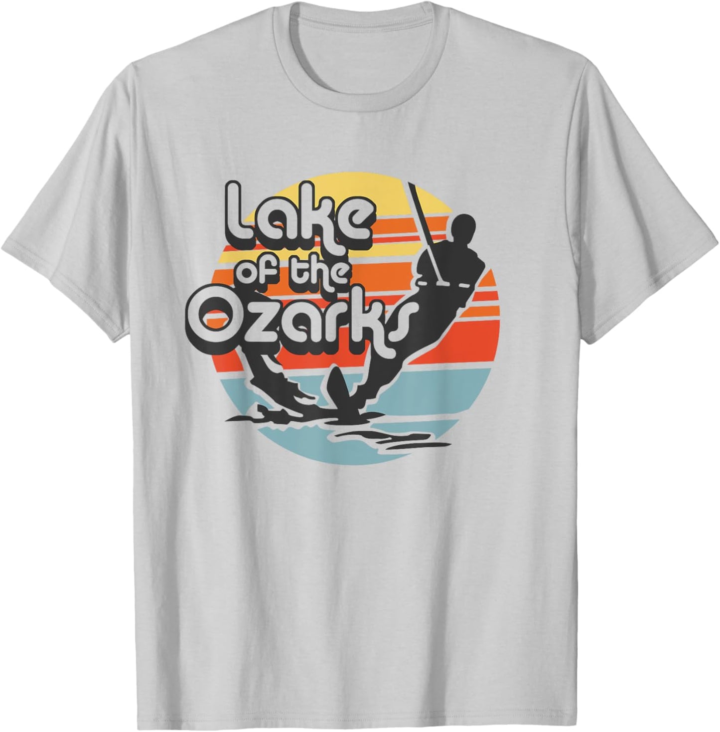 Retro Vintage Lake of the Ozarks Missouri 80s waterskiing T-Shirt - T-Shirt | Ash