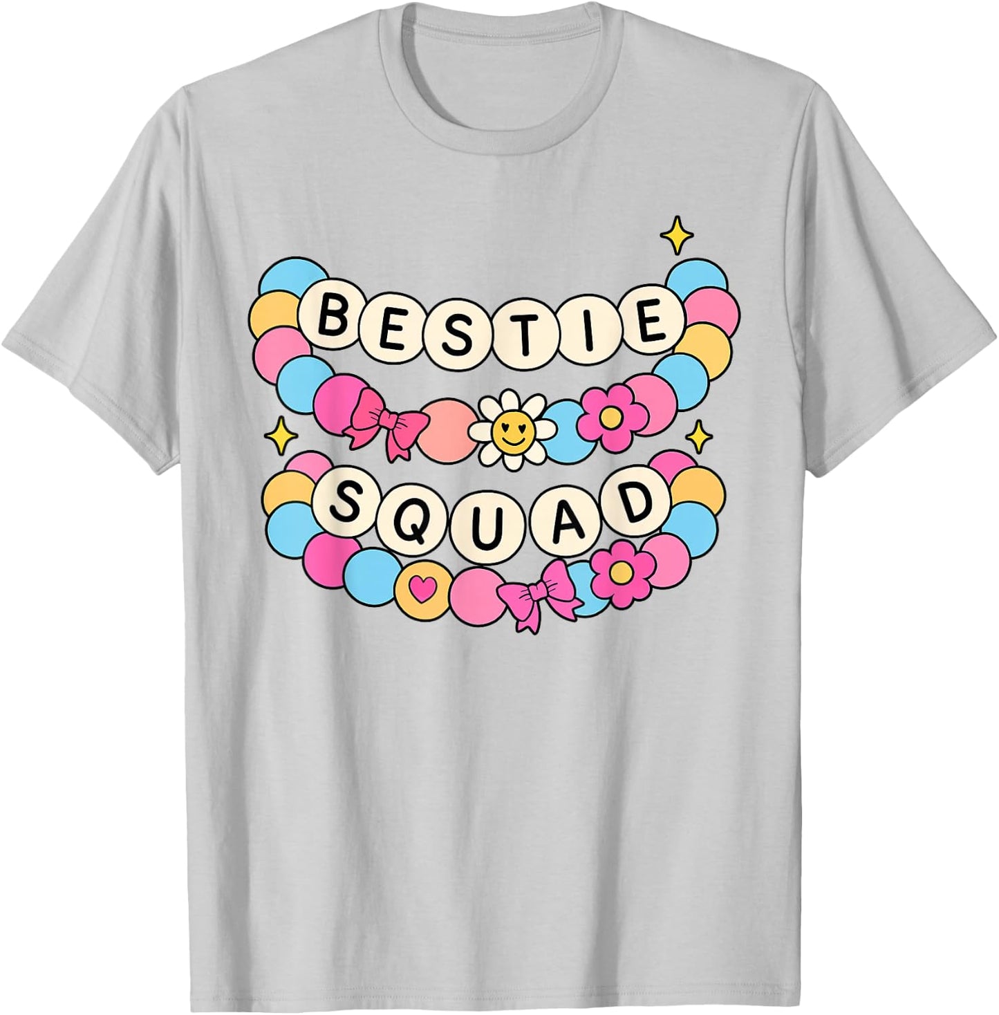 Bestie Squad Twinning Best Friend Matching Girls Bracelets T-Shirt - T-Shirt | Ash