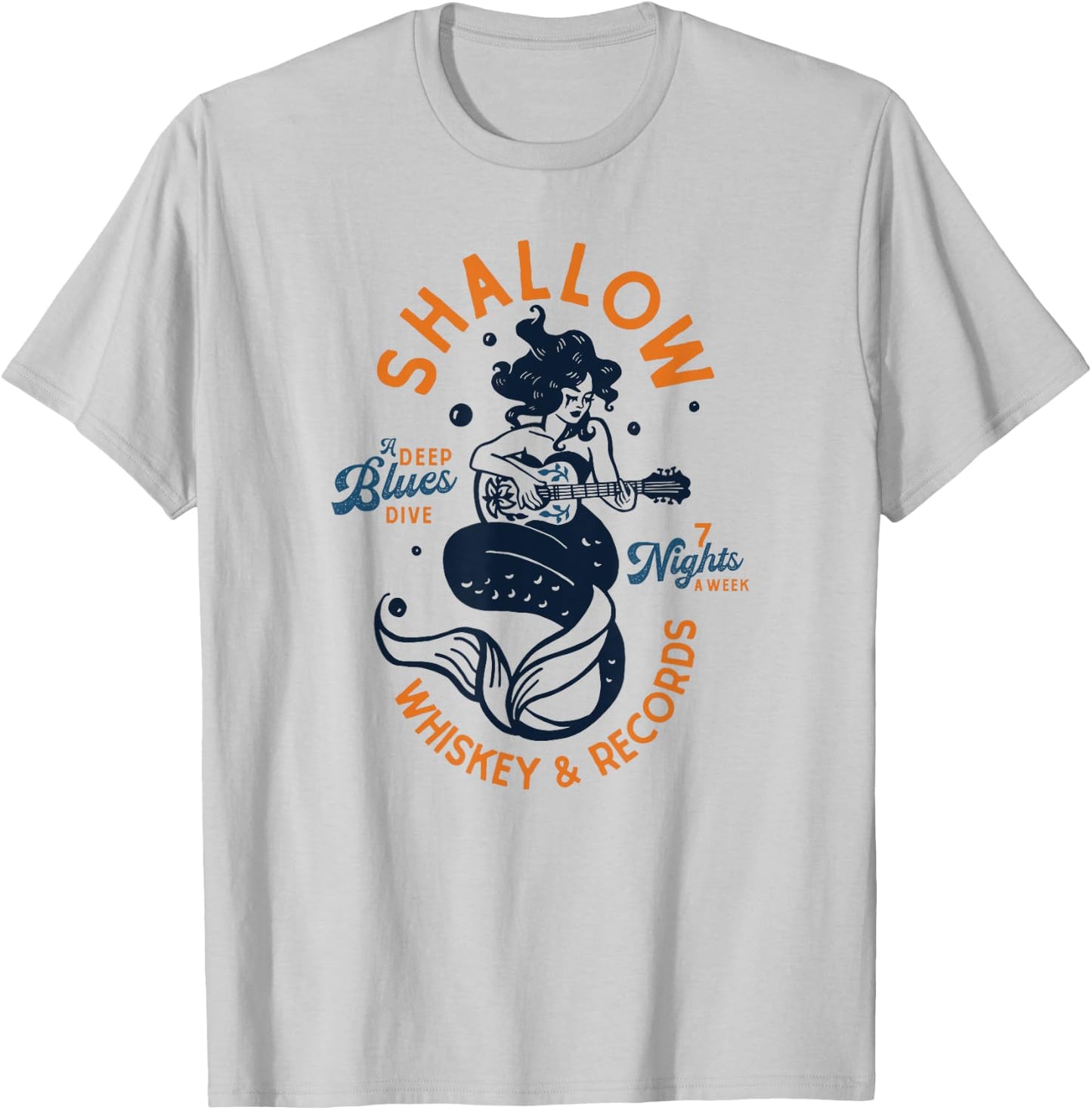 Shallow Whiskey & Records: A Deep Blues Dive. Pinup Mermaid T-Shirt - T-Shirt | Ash