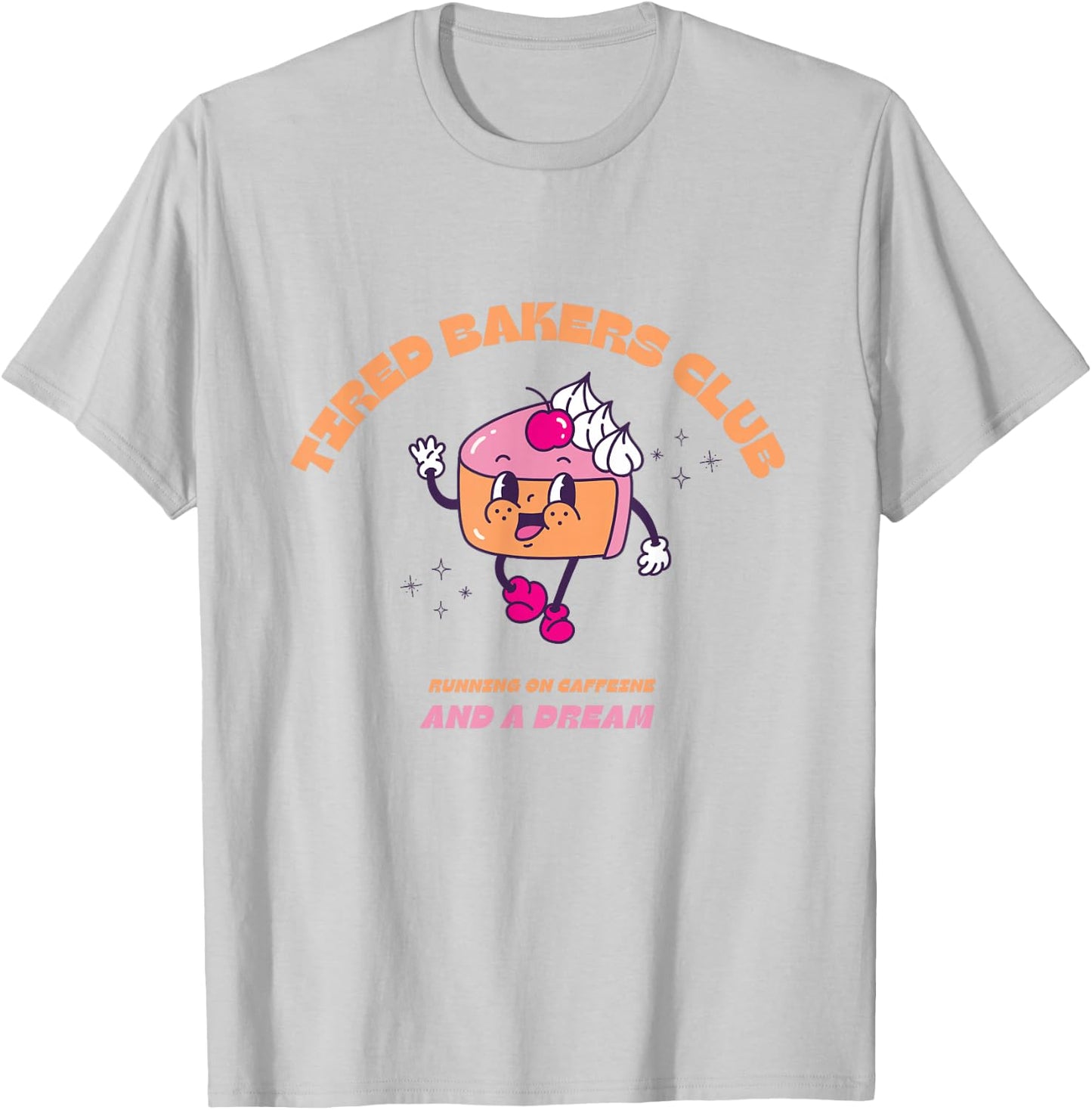 Tired Bakers Club Vintage Cake Retro Baking Funny T-Shirt - T-Shirt | Ash