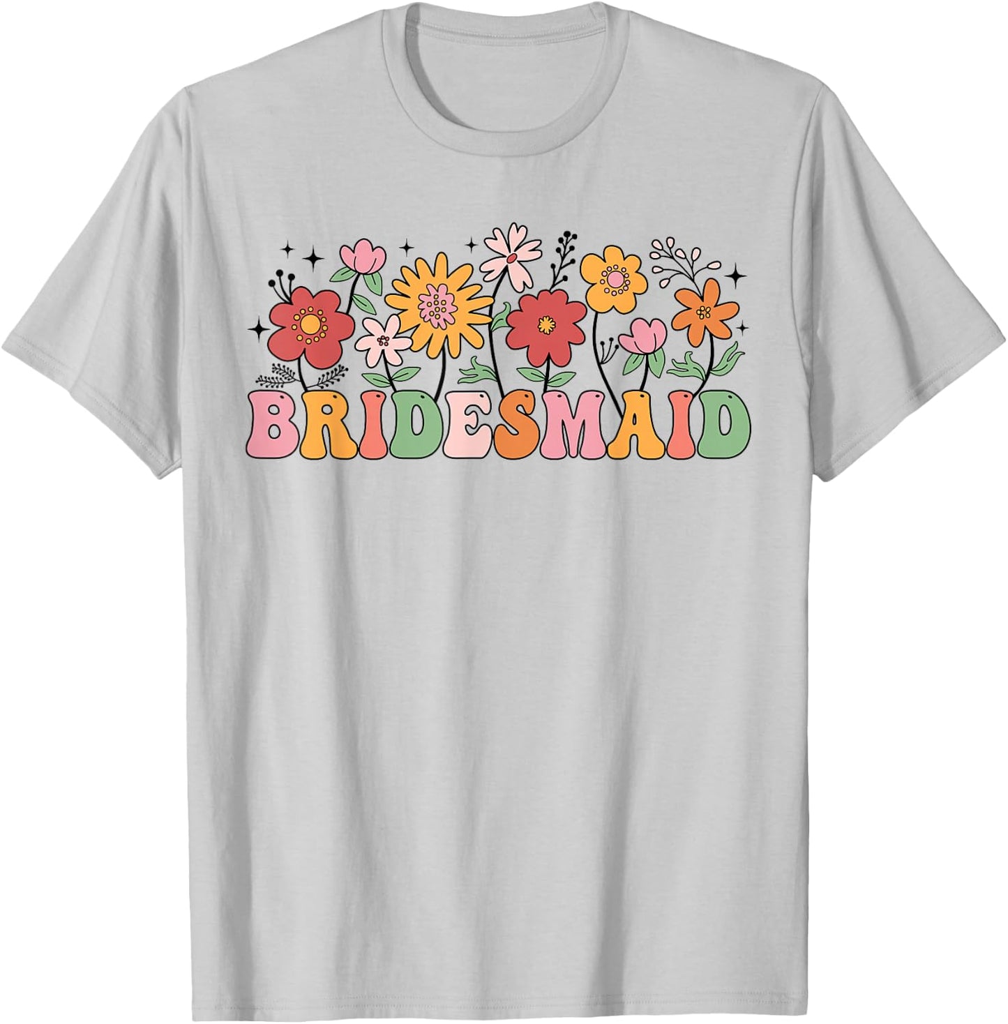 Bridesmaid Wildflower Wedding Bridal Party Bachelorette T-Shirt - T-Shirt | Ash