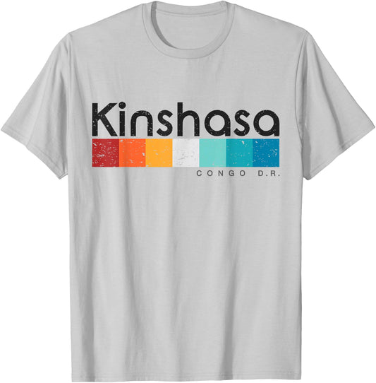 Kinshasa Congo D.R. Retro style Vintage Design T-Shirt - T-Shirt | Ash