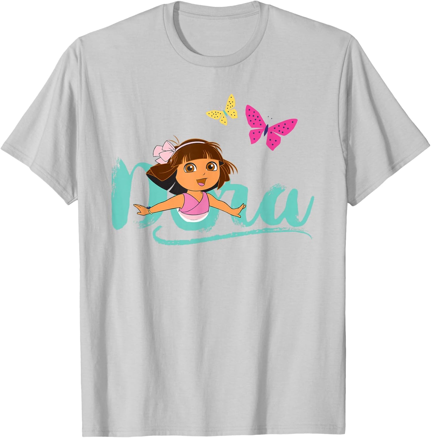 Dora the Explorer with Butterflies T-Shirt - T-Shirt | Ash