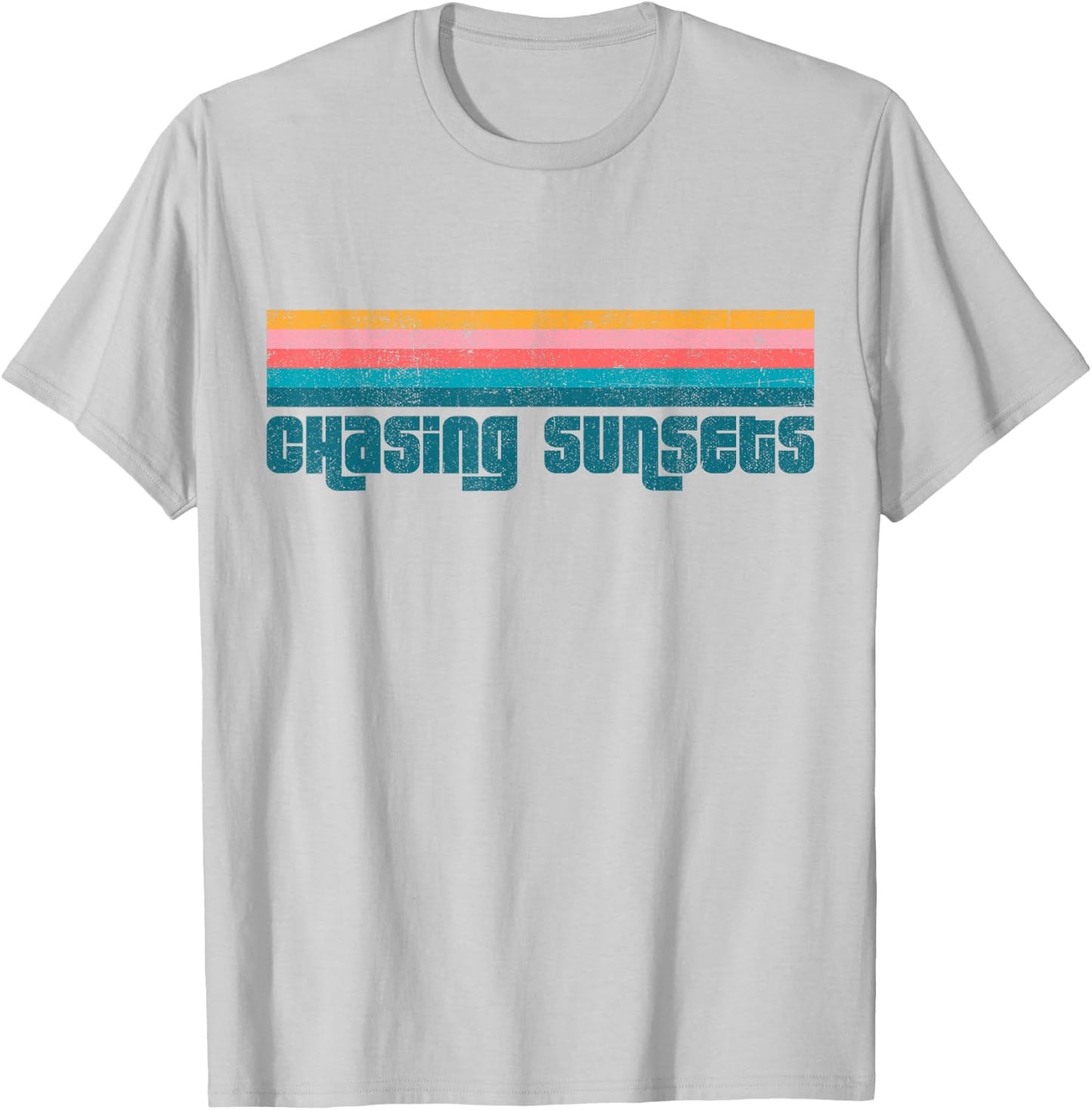 Vintage Chasing Sunsets Beach Summer Retro Cute Women's Gift T-Shirt - T-Shirt | Ash
