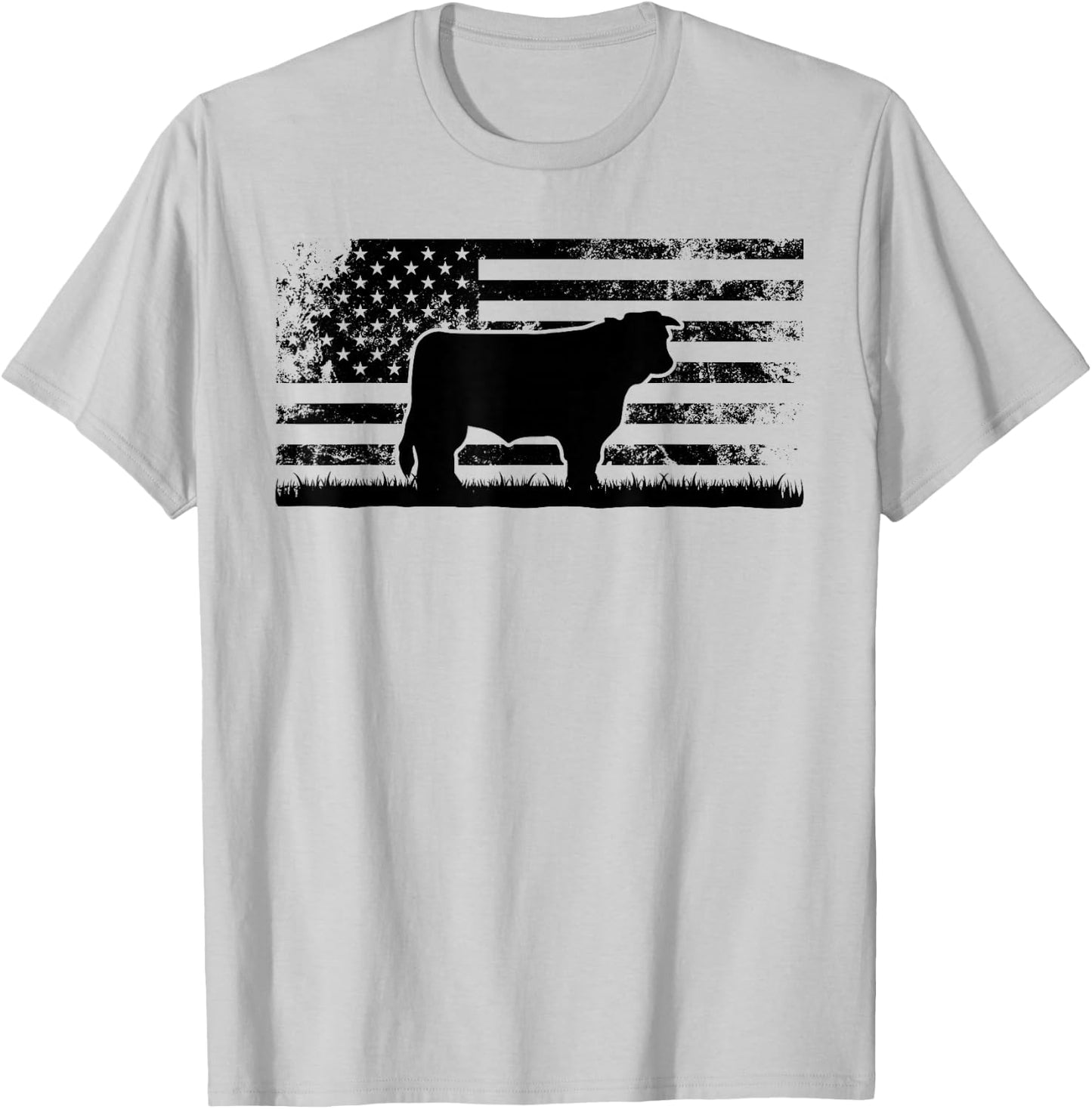 Hereford Rancher - American Flag for Hereford Cow Farmer T-Shirt - T-Shirt | Ash