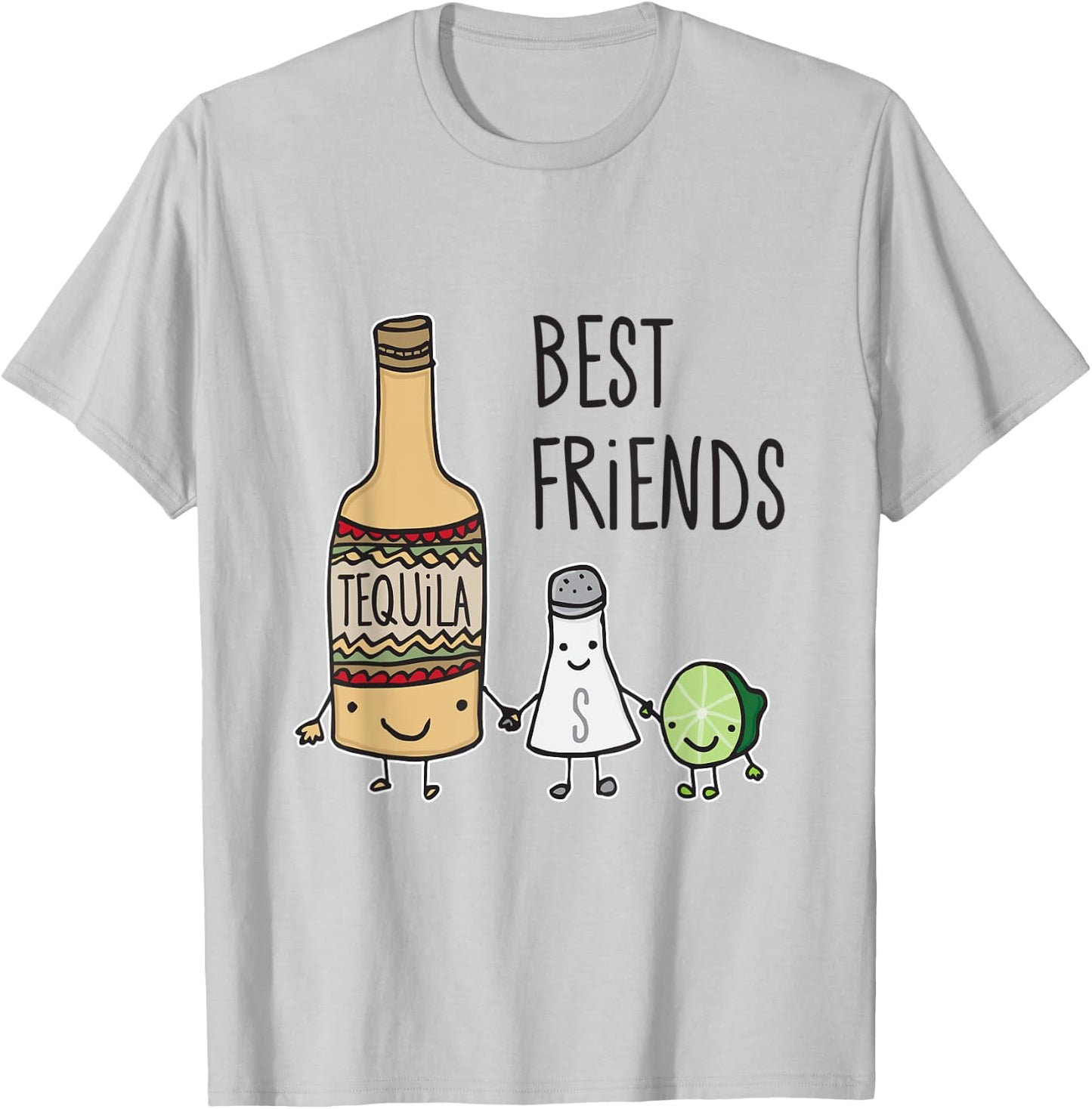 Tequila Salt and Lime Best Friends Margarita T Shirt T-Shirt - T-Shirt | Ash