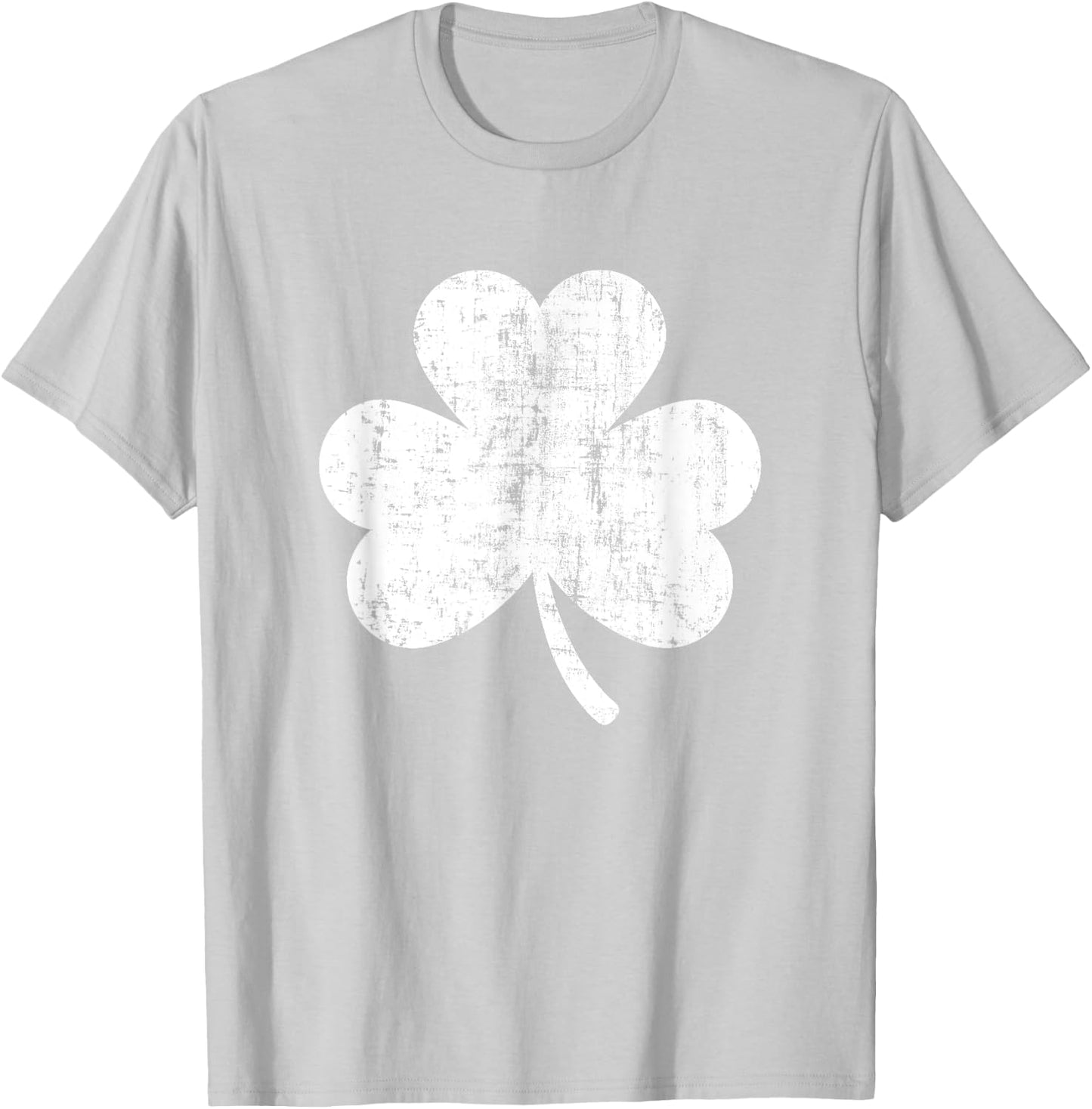 Shamrock Retro Distressed Three Leaf Clover St Patricks Day T-Shirt - T-Shirt | Ash