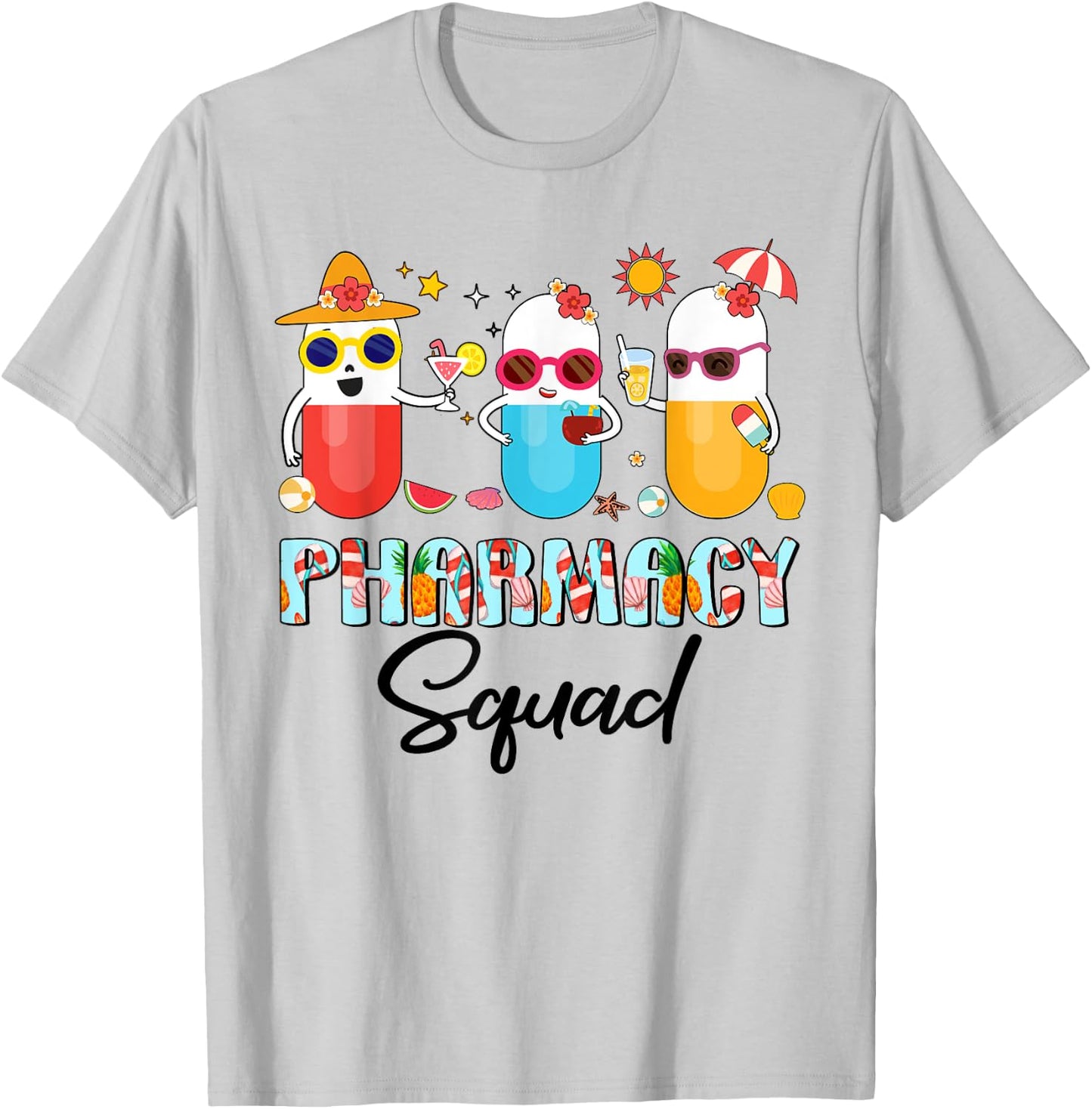 Pharmacy Squad Funny Summer Pharmacist Women Men T-Shirt - T-Shirt | Ash