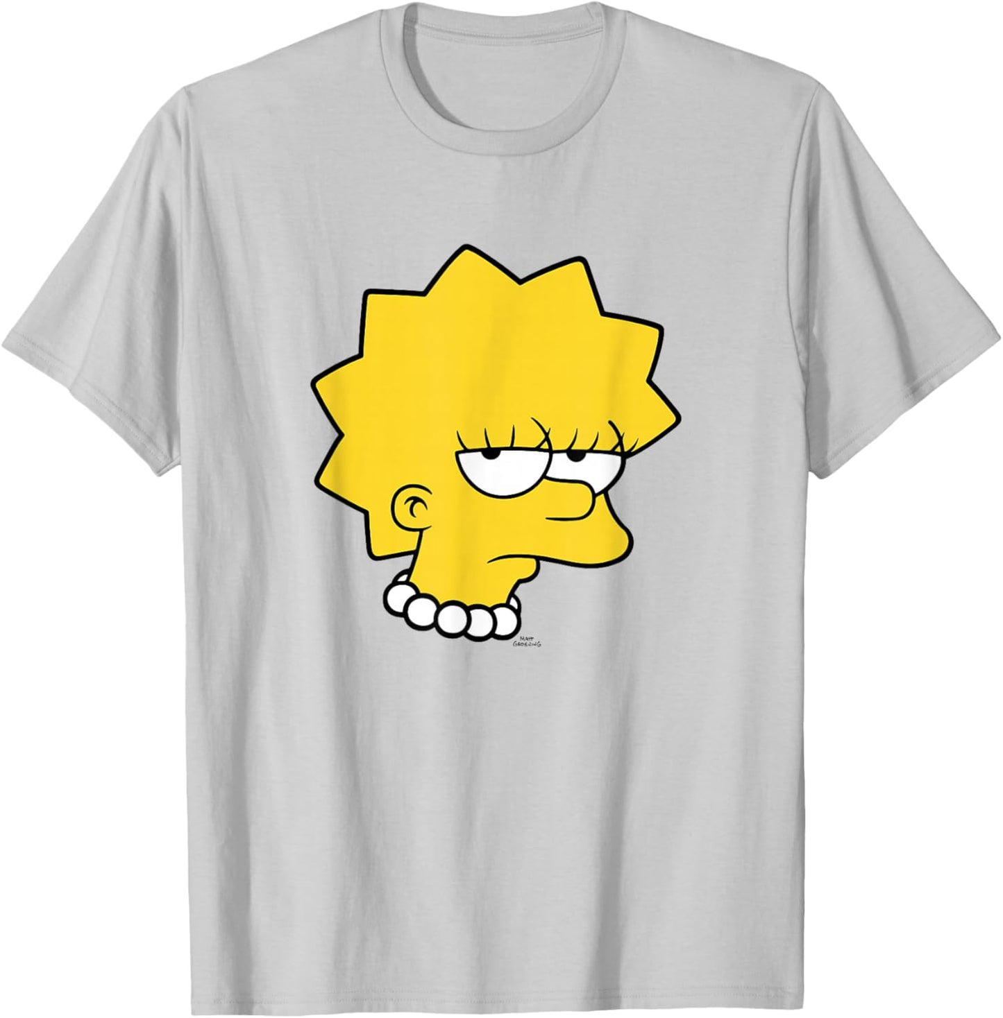 The Simpsons Lisa Simpson Bored Big Face T-Shirt - T-Shirt | Ash