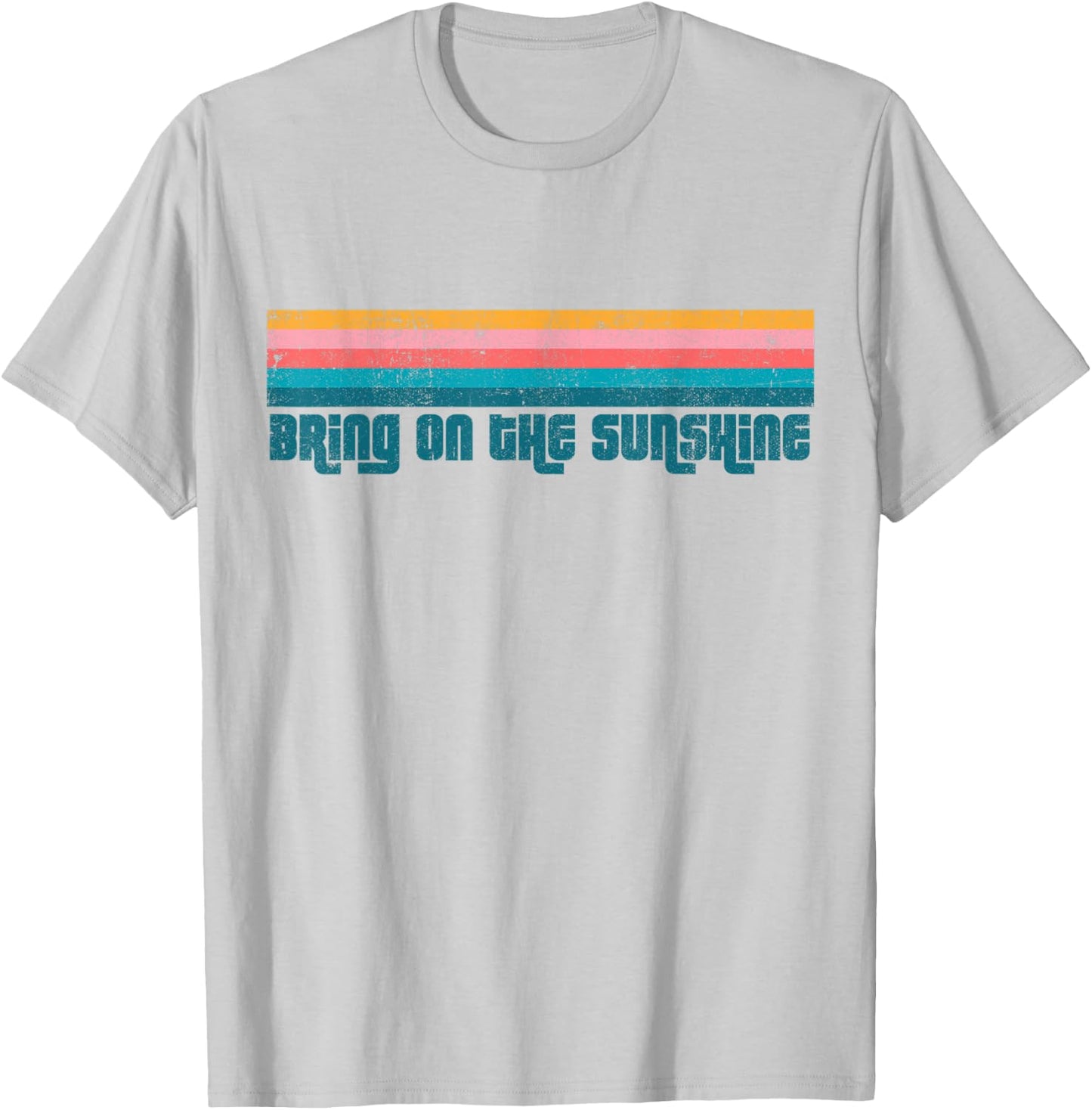 Vintage Bring On The Sunshine Beach Retro Cute Summer T-Shirt - T-Shirt | Ash