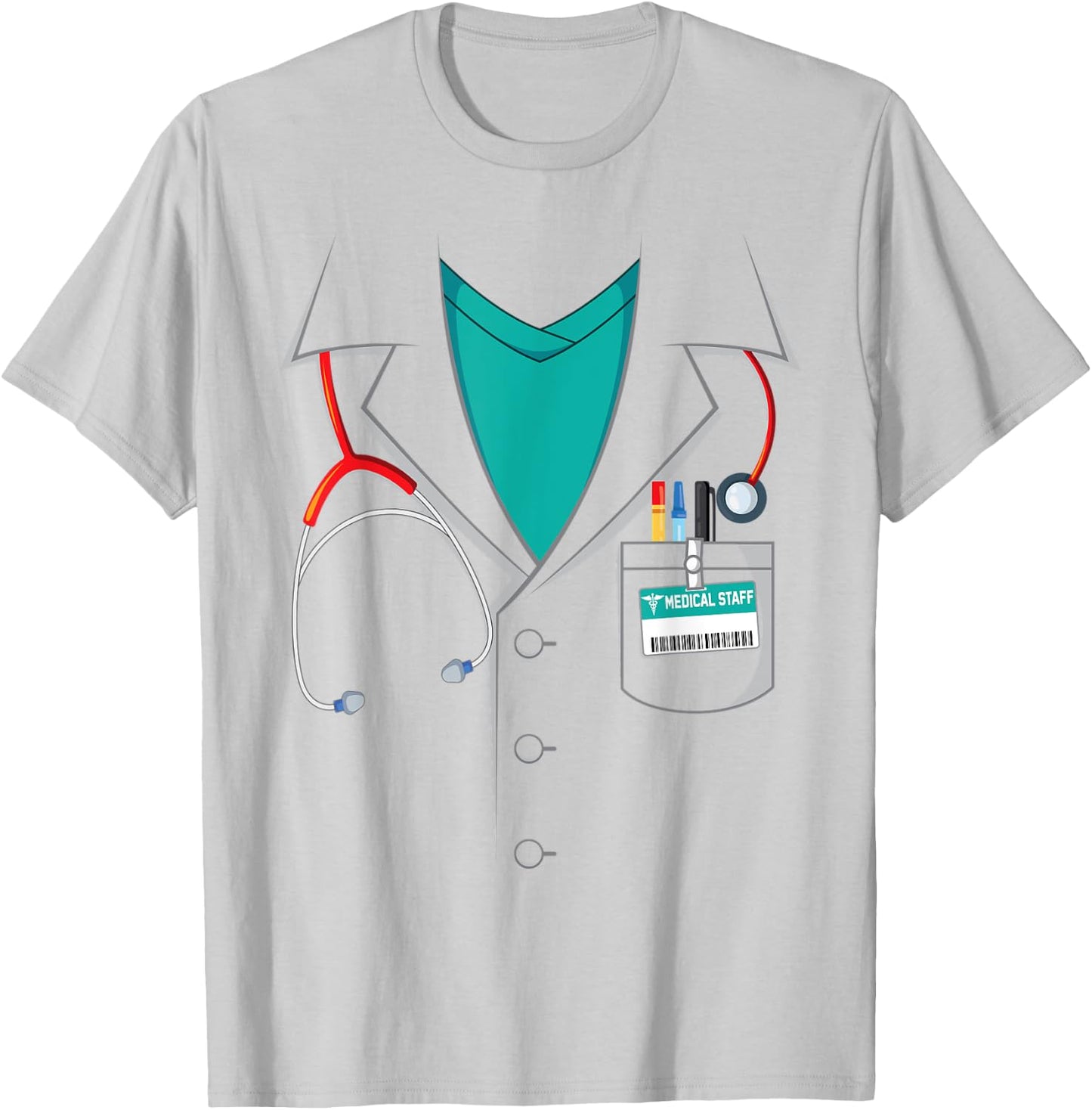 Doctor Lab Coat Funny Halloween Costume White T-Shirt - T-Shirt | Ash