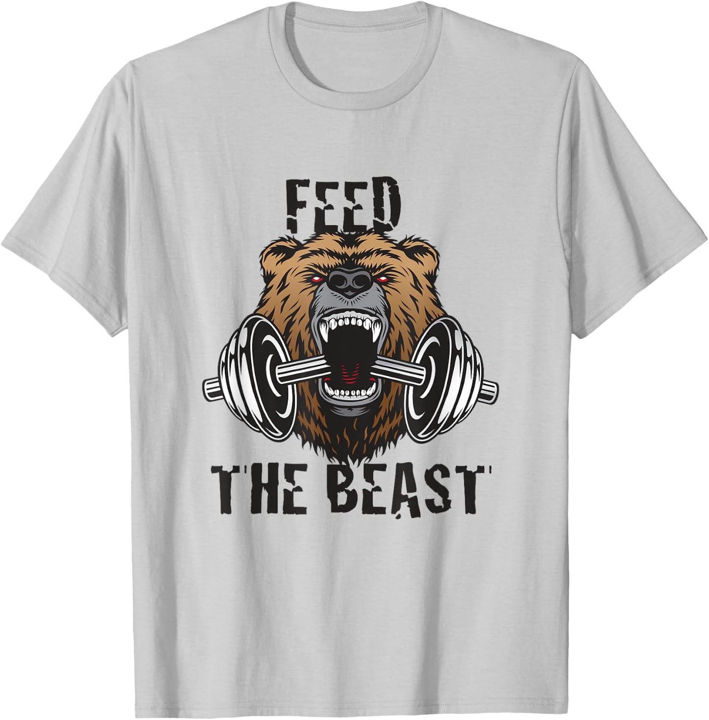 Fitness Motivational Feed The Beast Gym Workout T-Shirt - T-Shirt | Ash